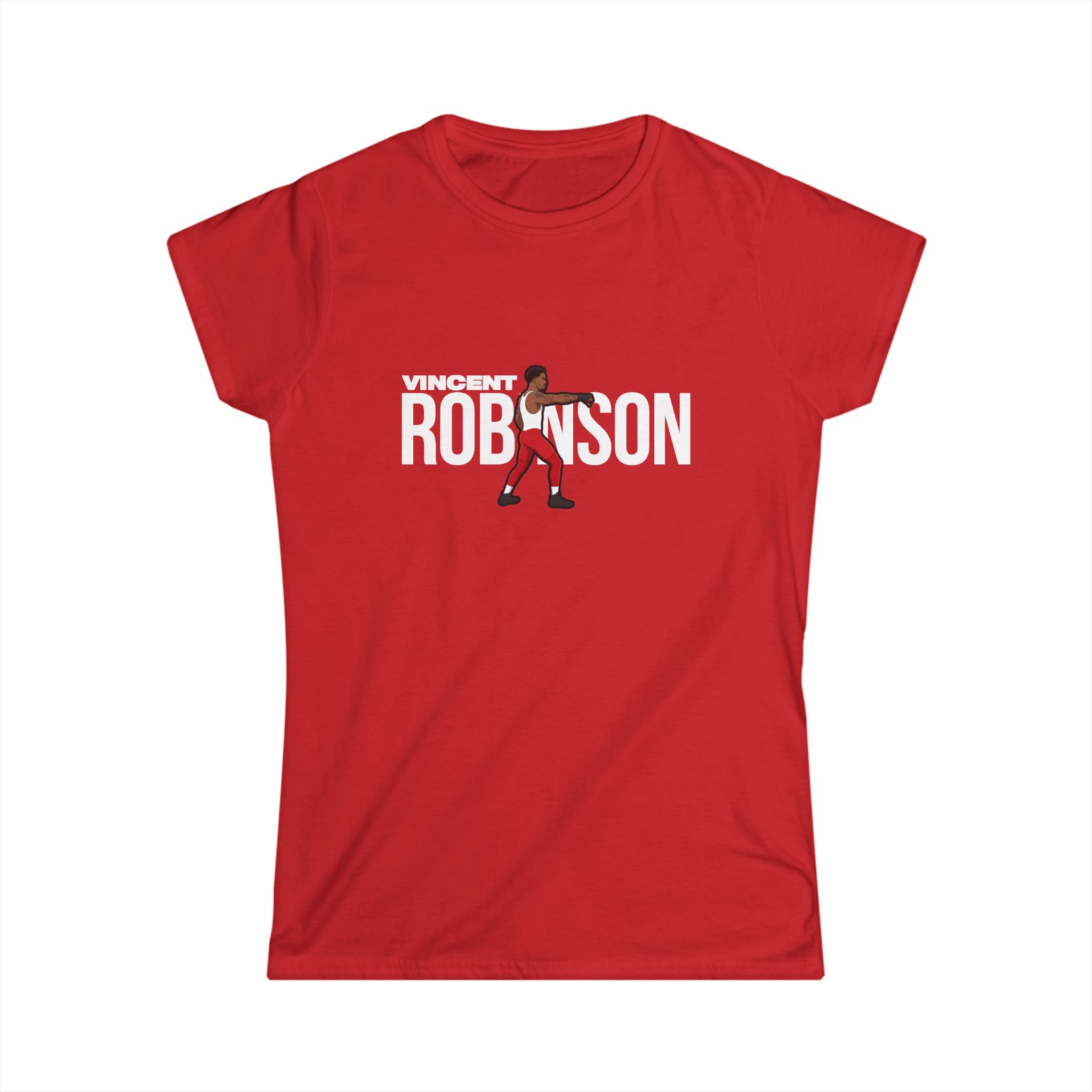 Women's Softstyle Tee — character_player_name in Red