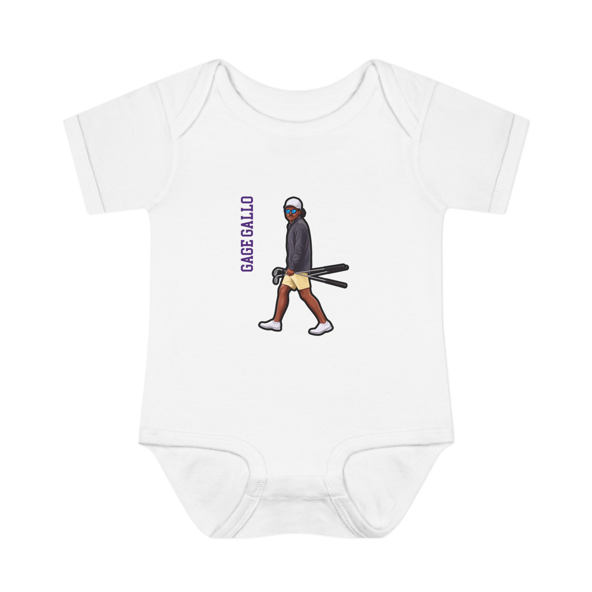 Baby Onesie — character_name_vertical in White