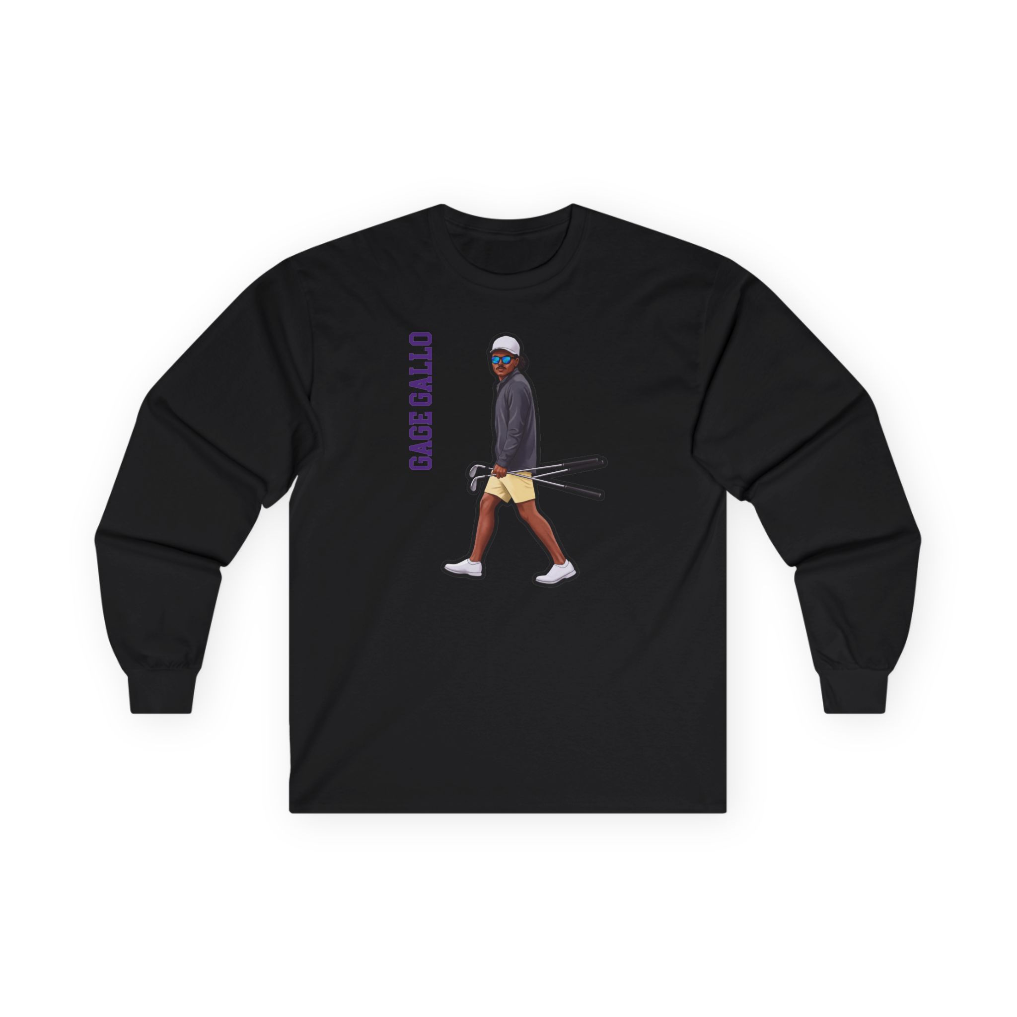 Long Sleeve Tee — character_name_vertical in Black