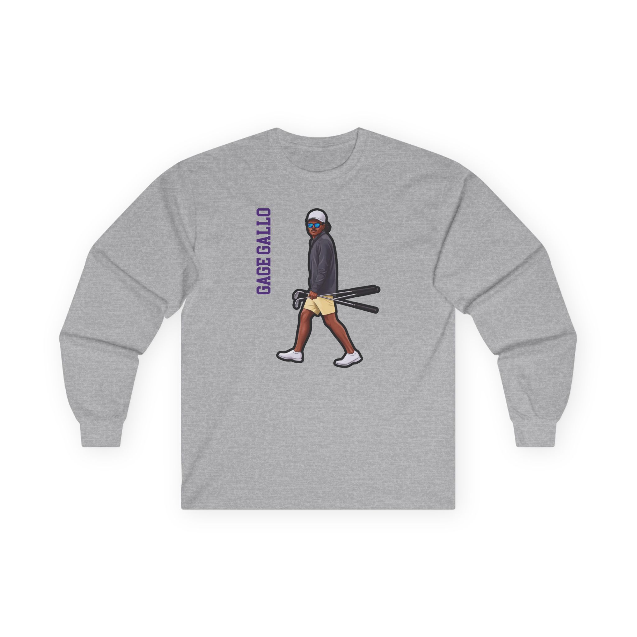 Long Sleeve Tee — character_name_vertical in Grey