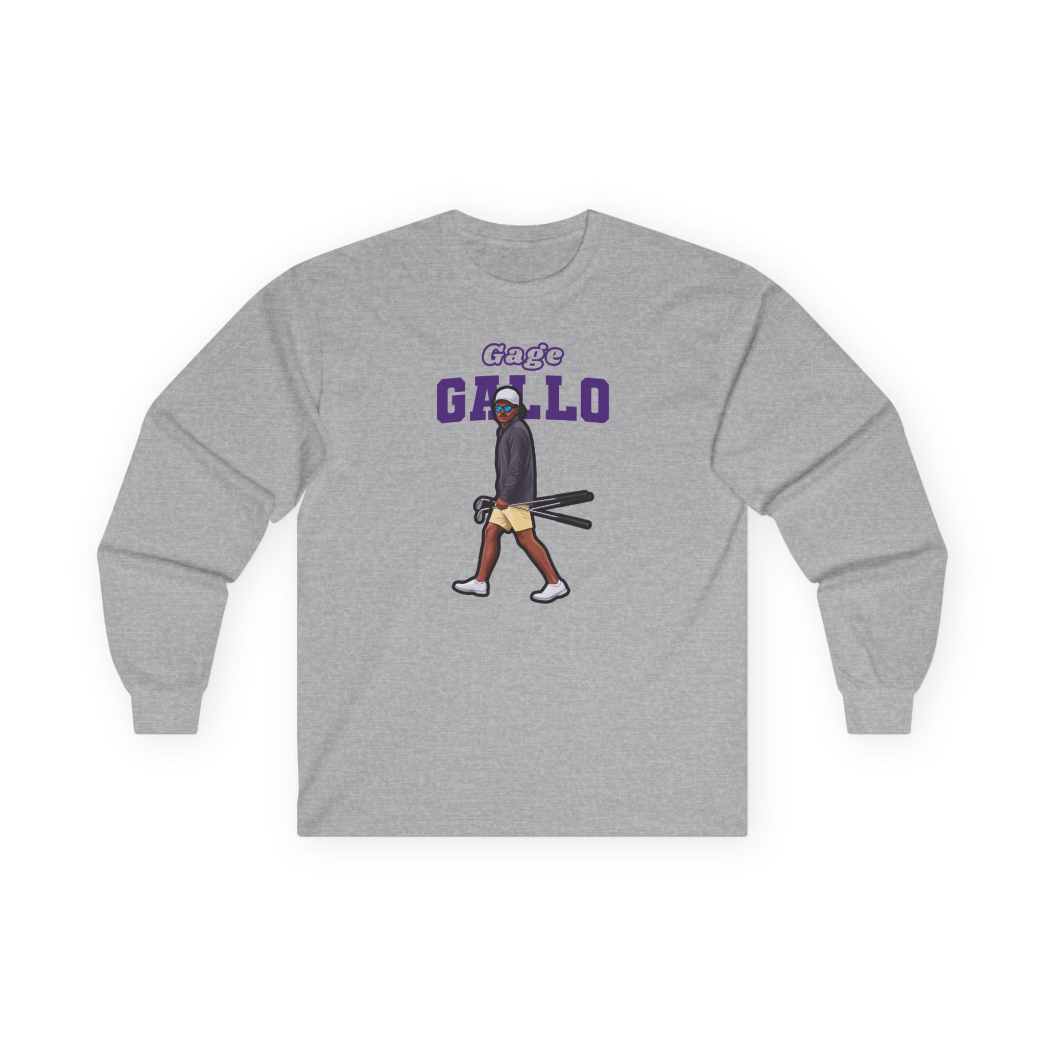 Long Sleeve Tee — character_name_arch in Grey