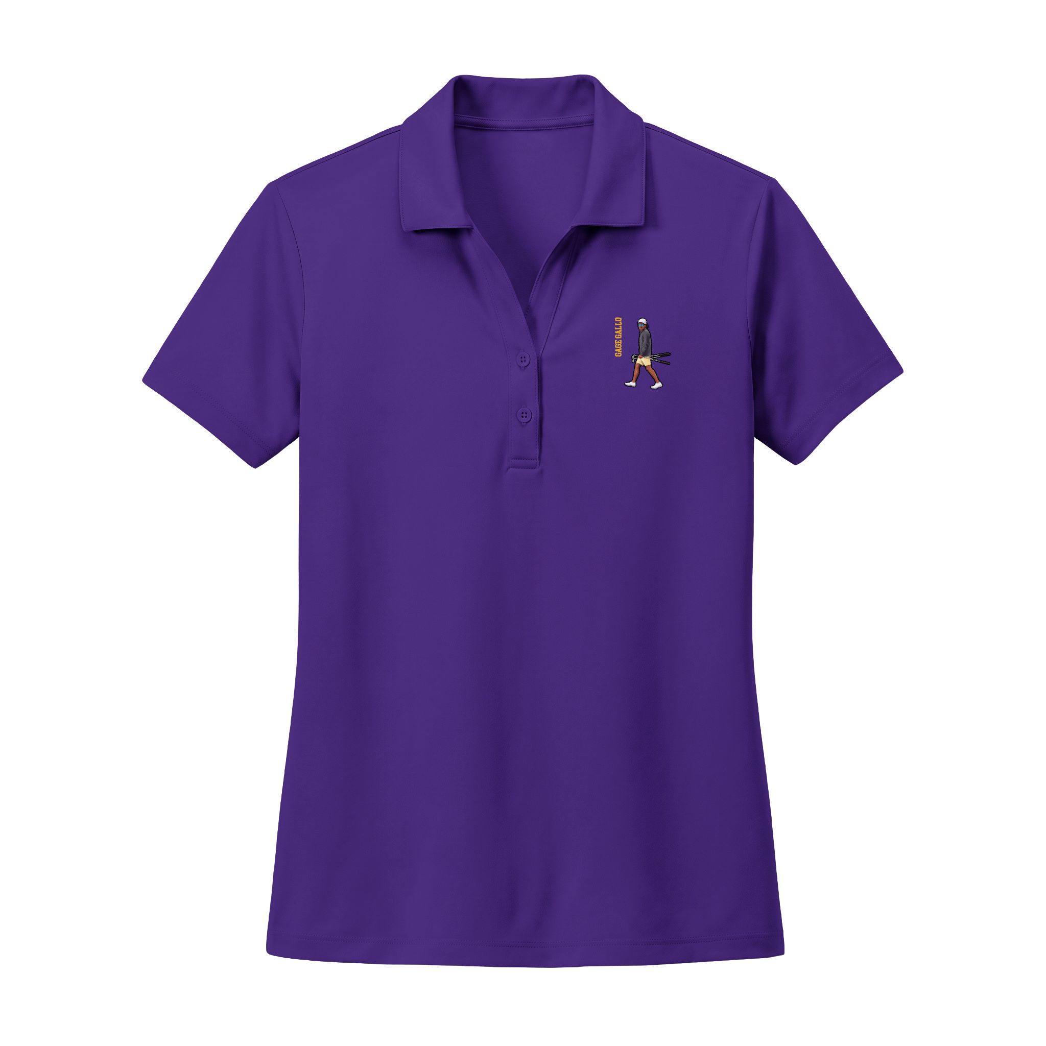 Women's Polo — character_name_vertical in Purple