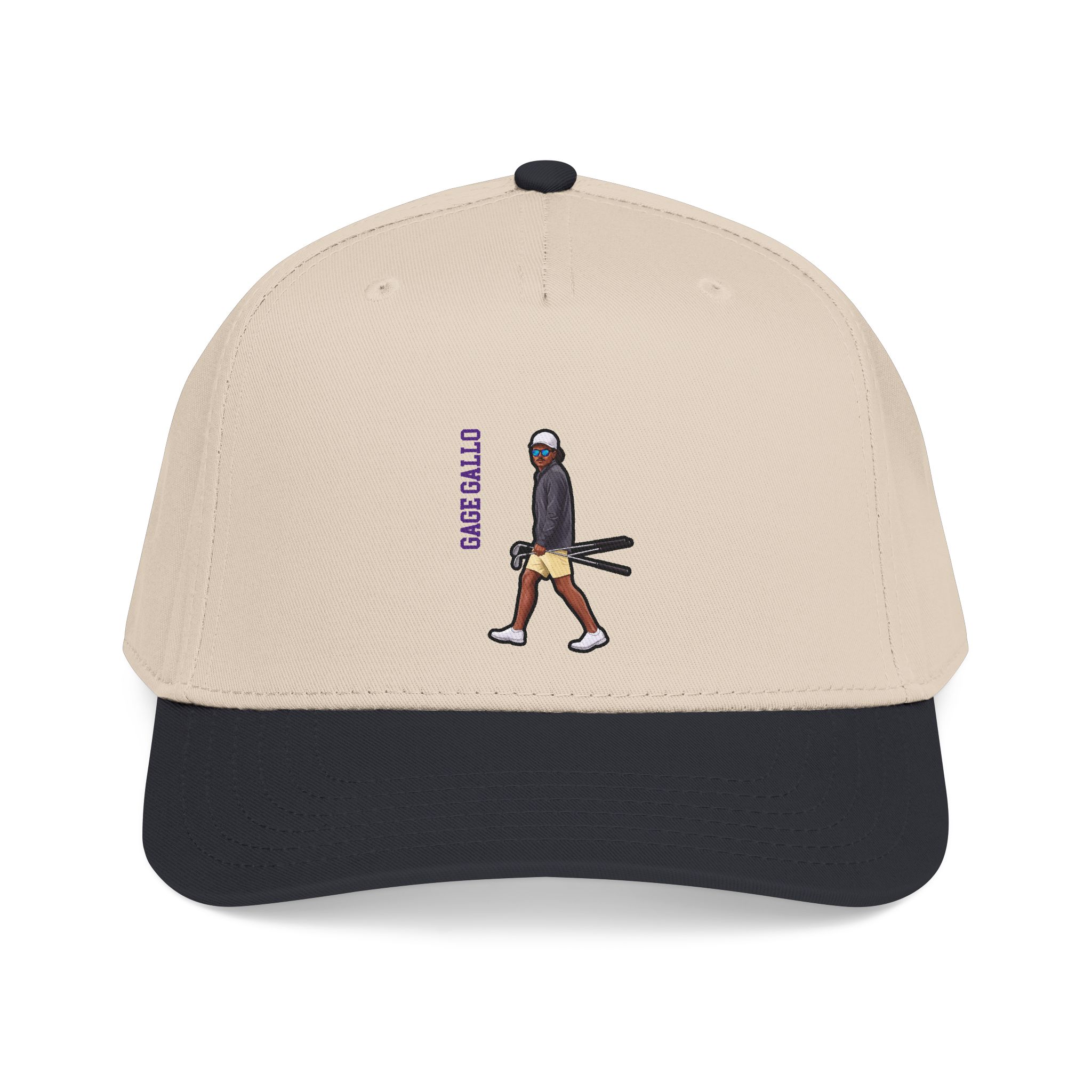 Baseball Cap — character_name_vertical in Black / Natural
