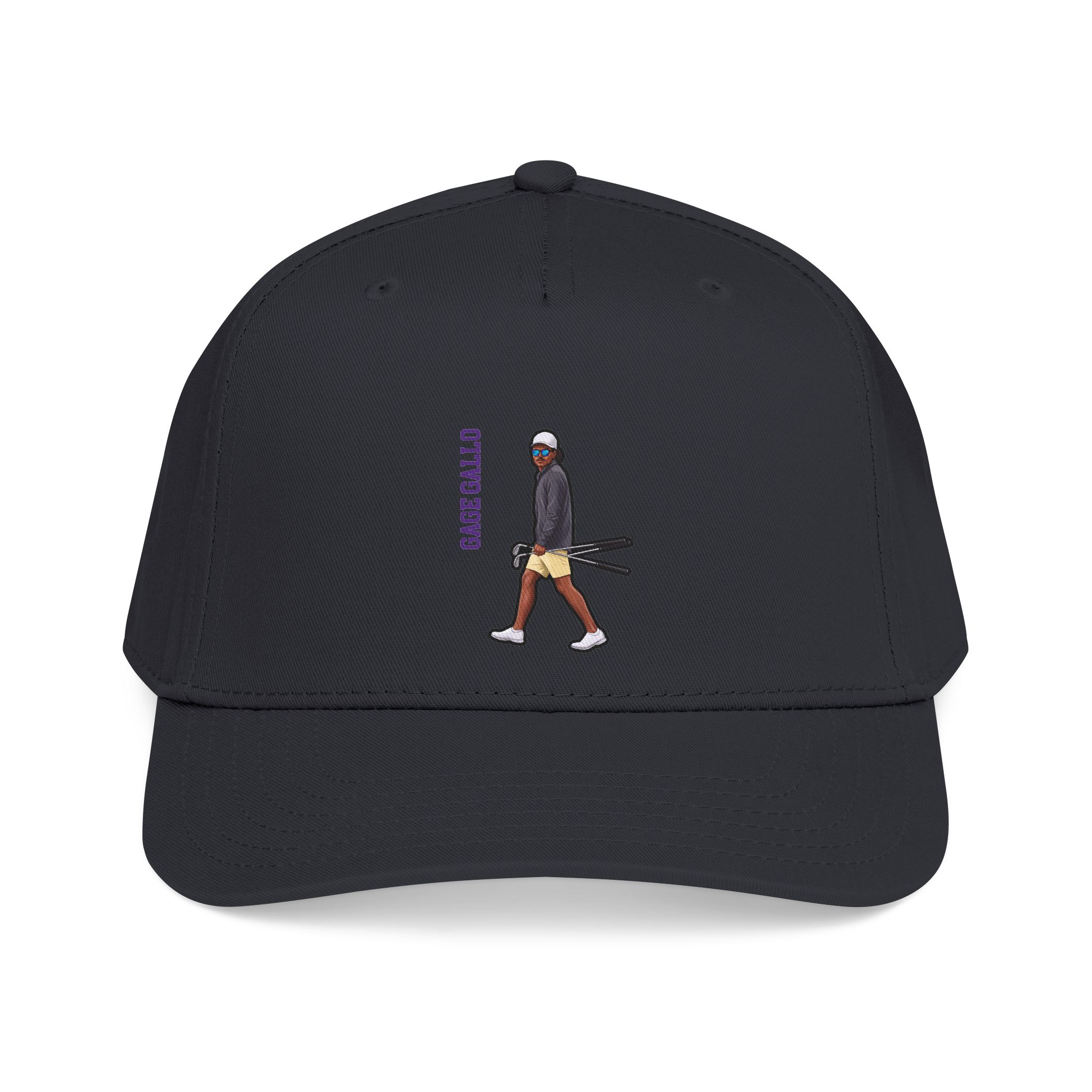 Baseball Cap — character_name_vertical in Black