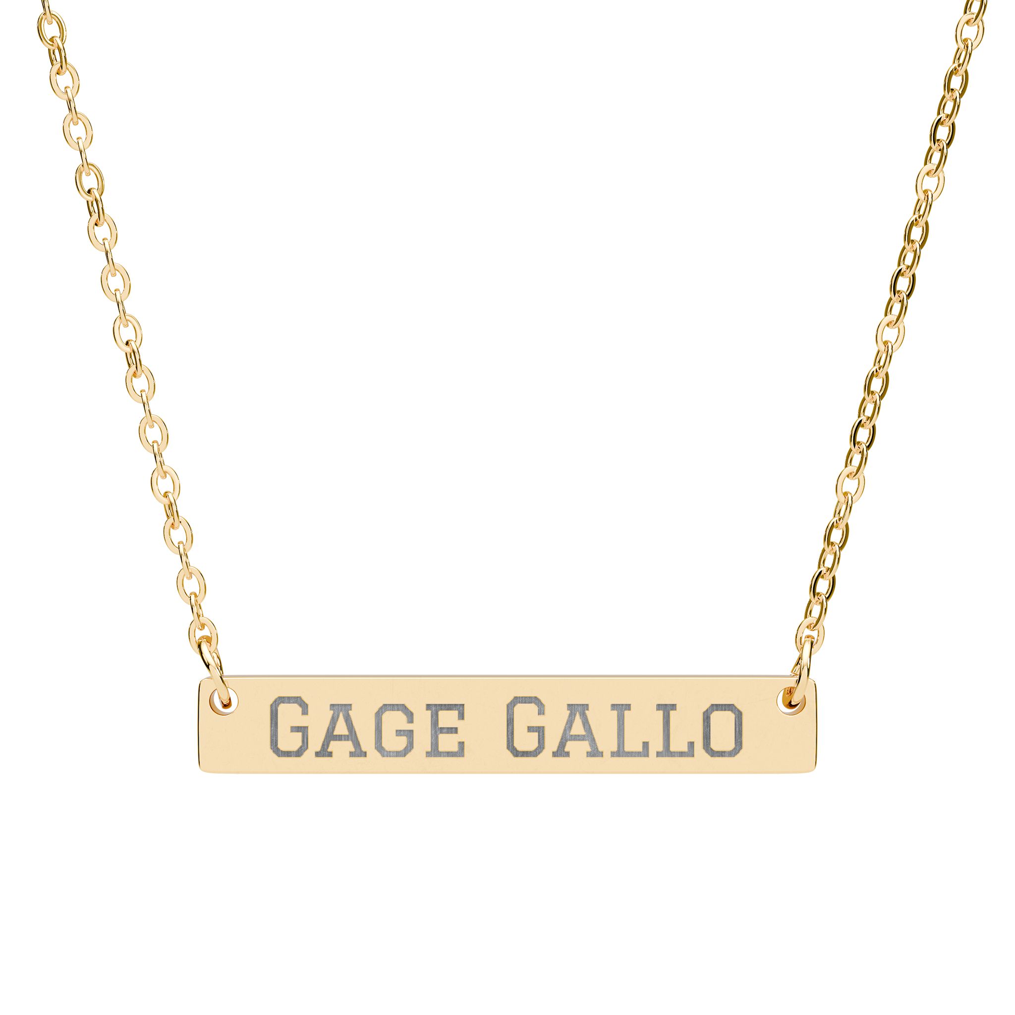 Engraved Bar Necklace — Classic in Gold
