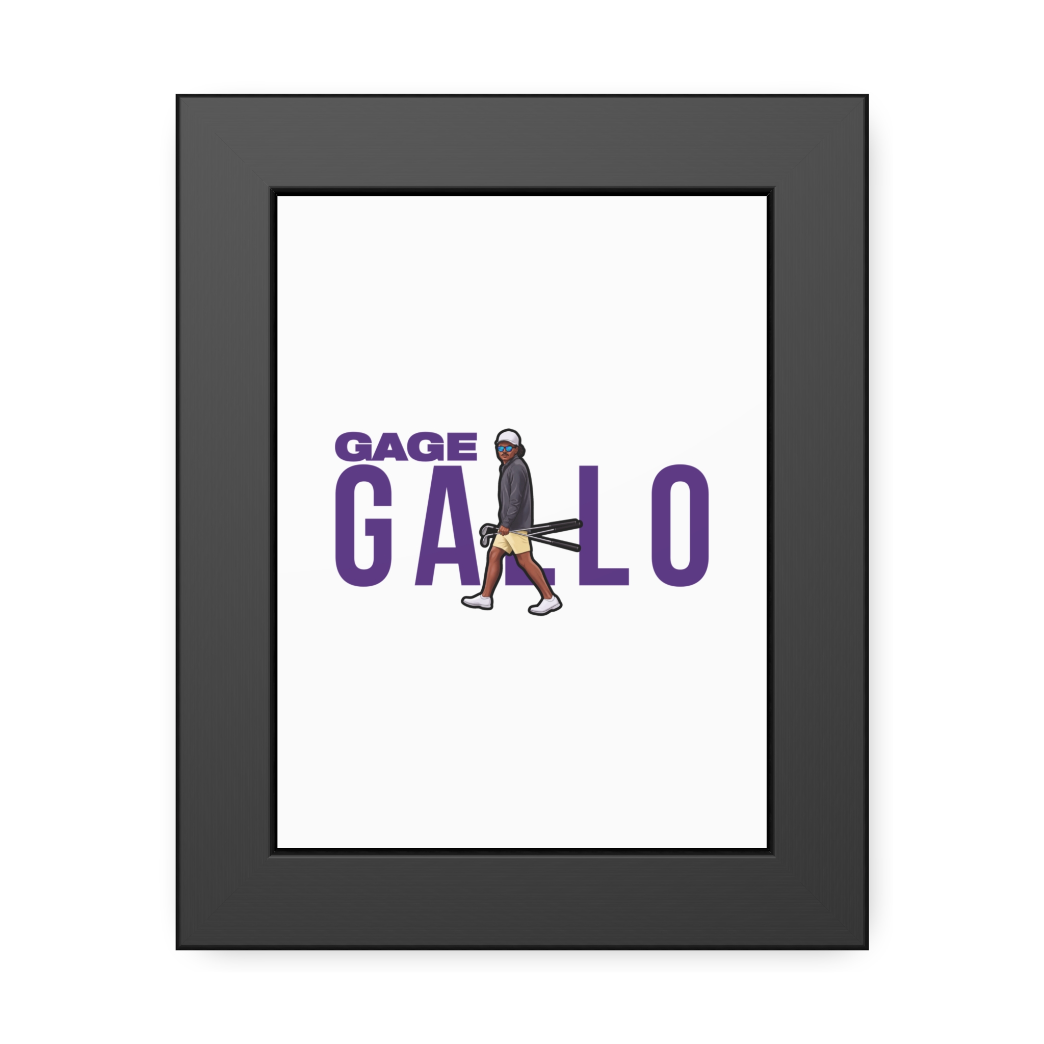 Framed Poster — character_player_name in Black