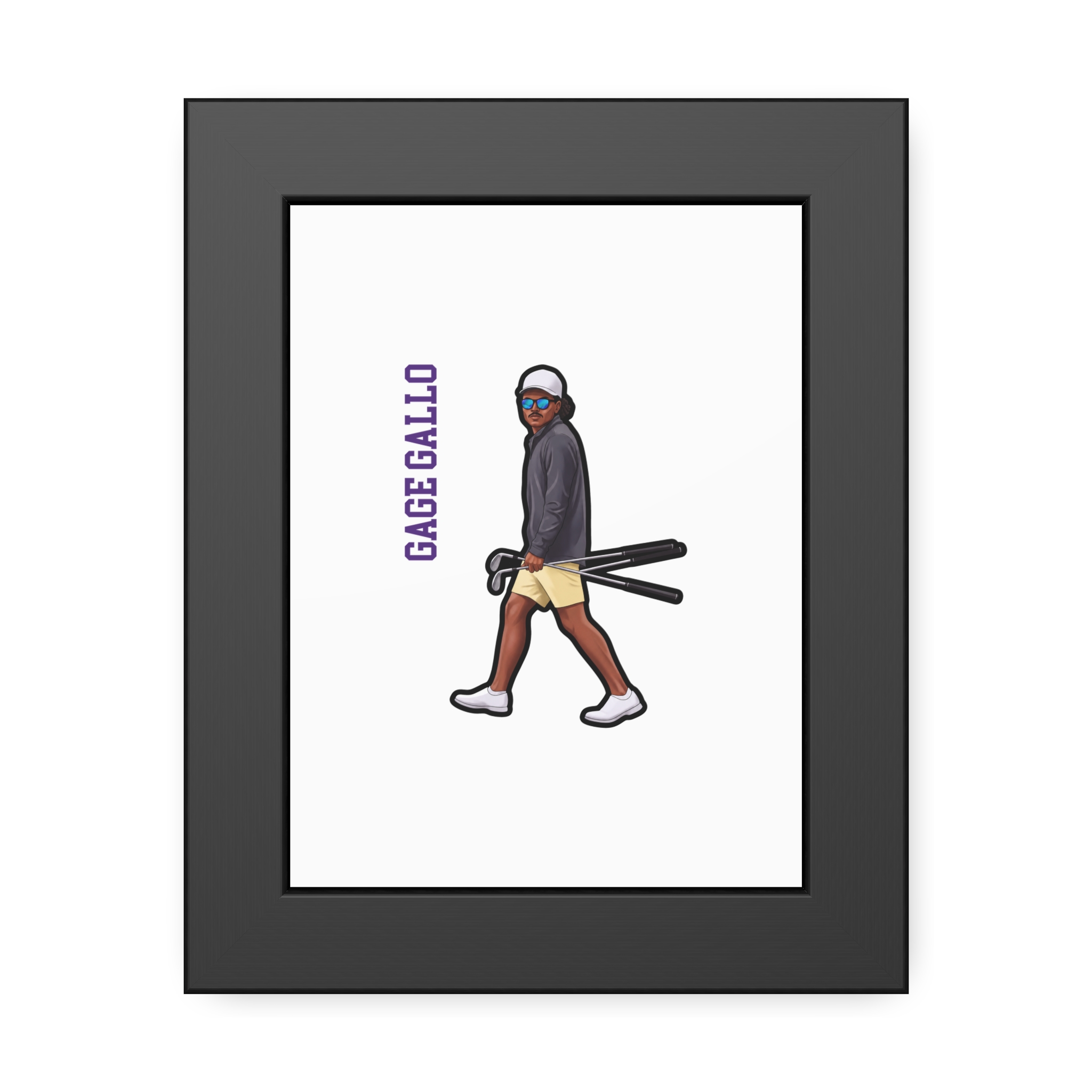 Framed Poster — character_name_vertical in Black