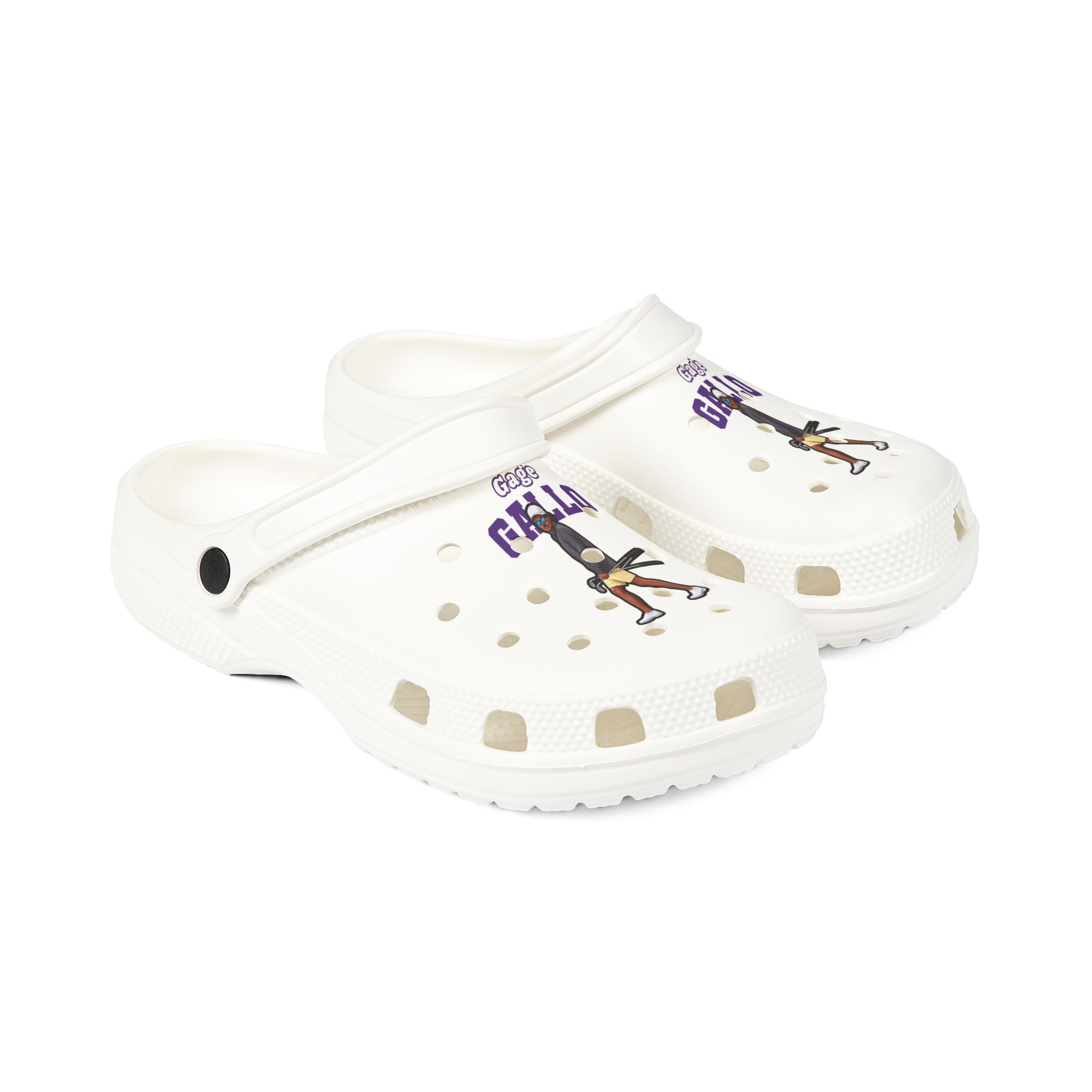 Rubber Clogs — character_name_arch in White