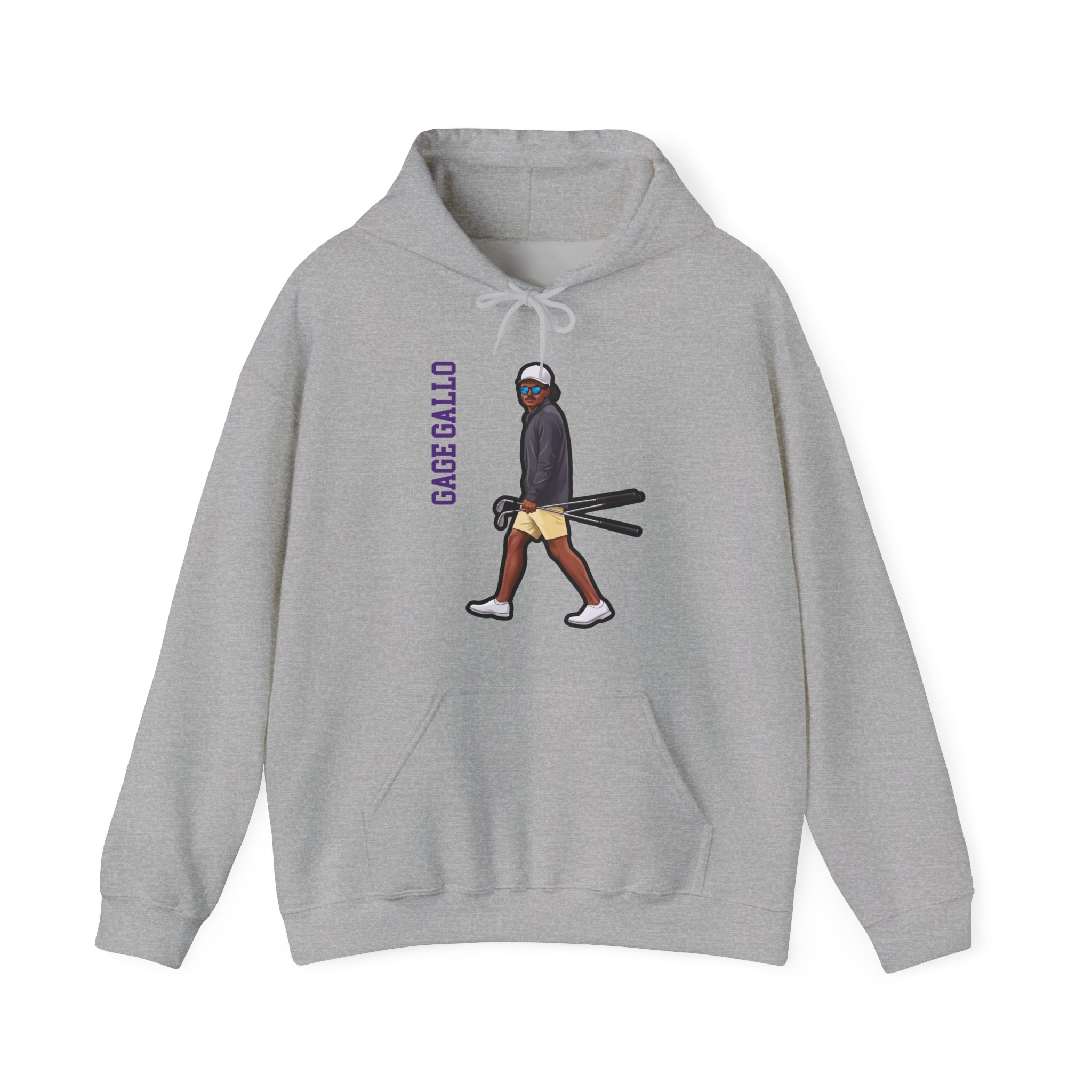 Hoodie — character_name_vertical in Grey