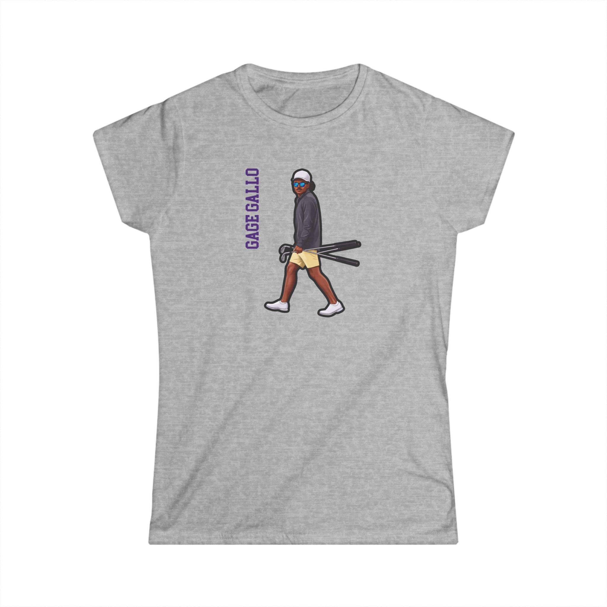 Women's Softstyle Tee — character_name_vertical in Grey