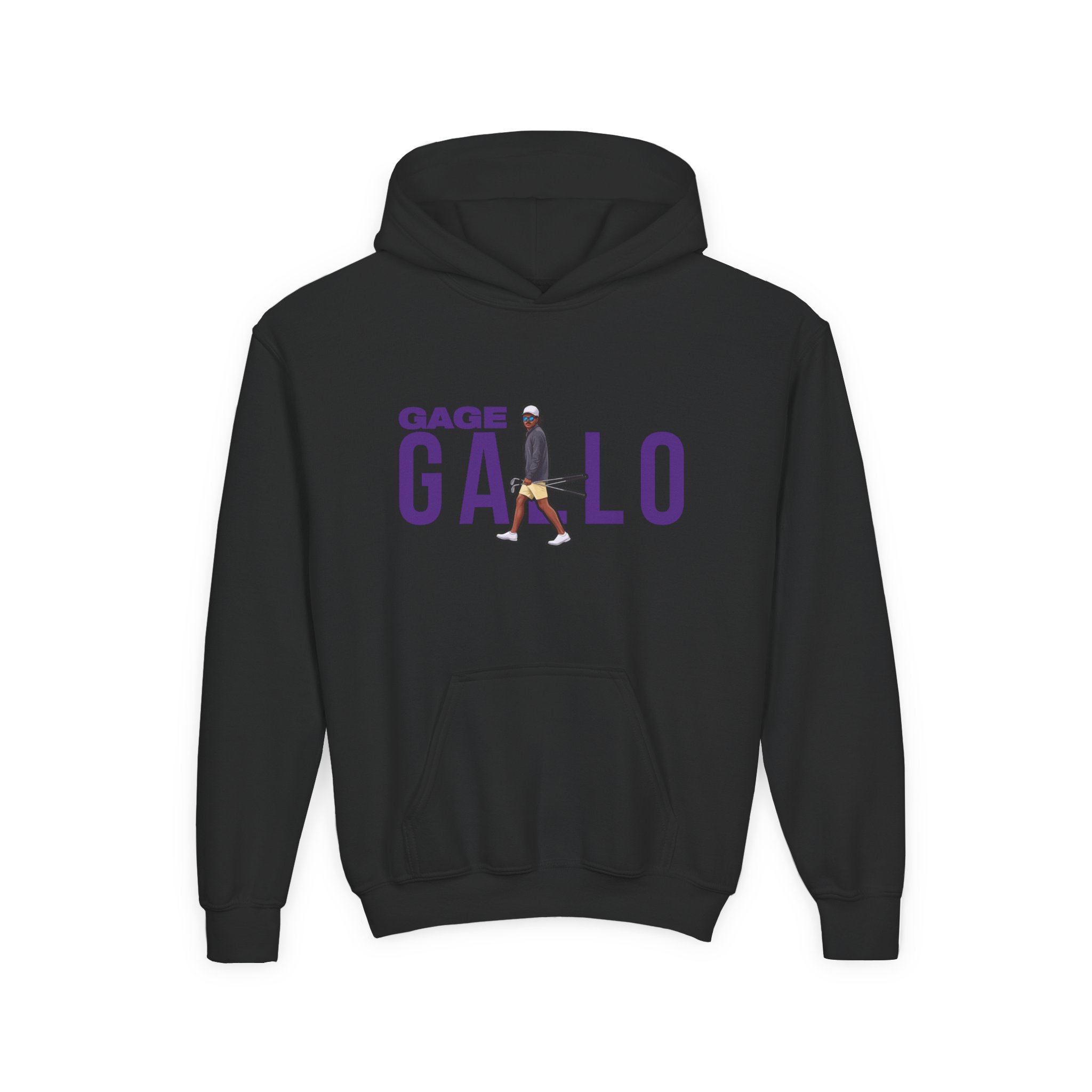 Youth Hoodie — character_player_name in Black