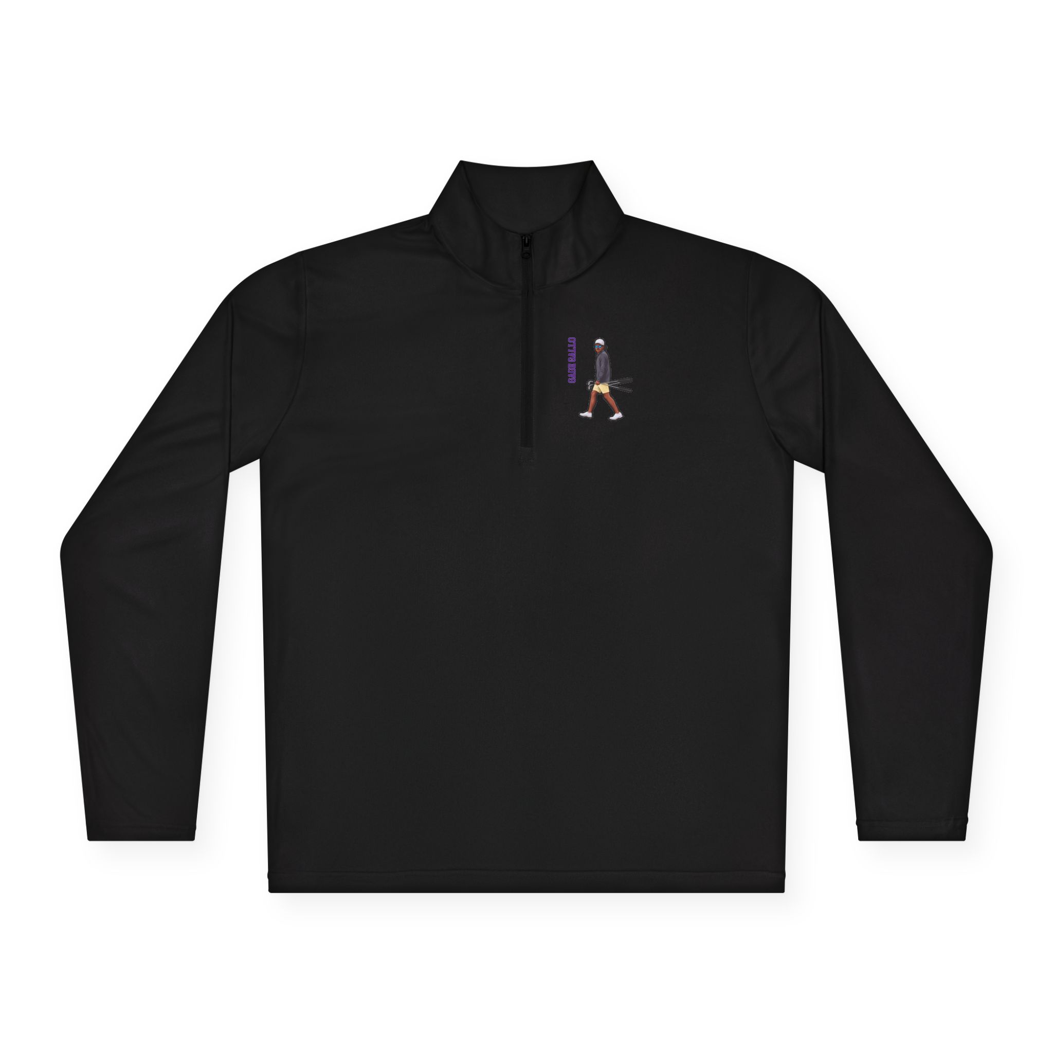 Q-Zip Pullover — character_name_vertical in Black