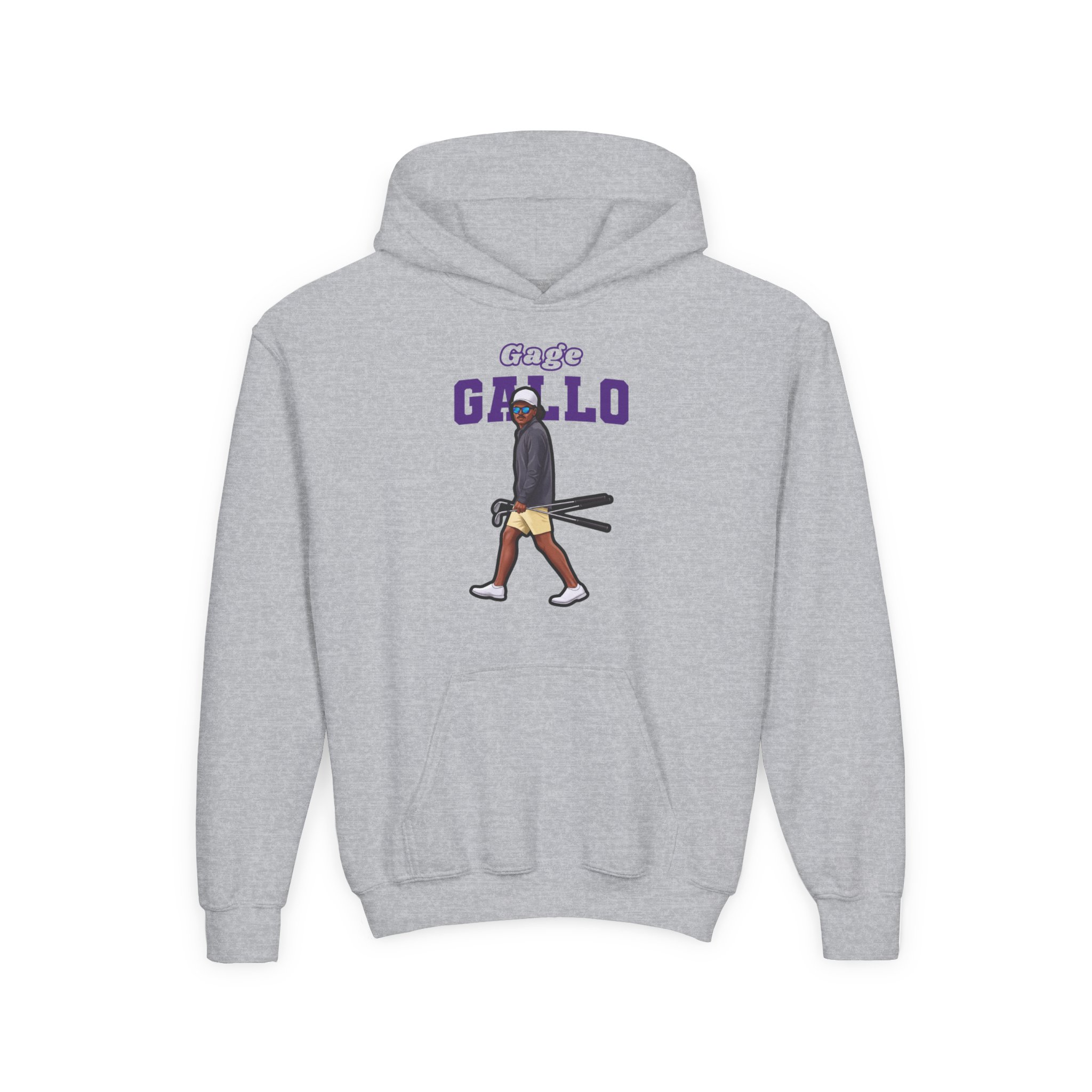 Youth Hoodie — character_name_arch in Grey