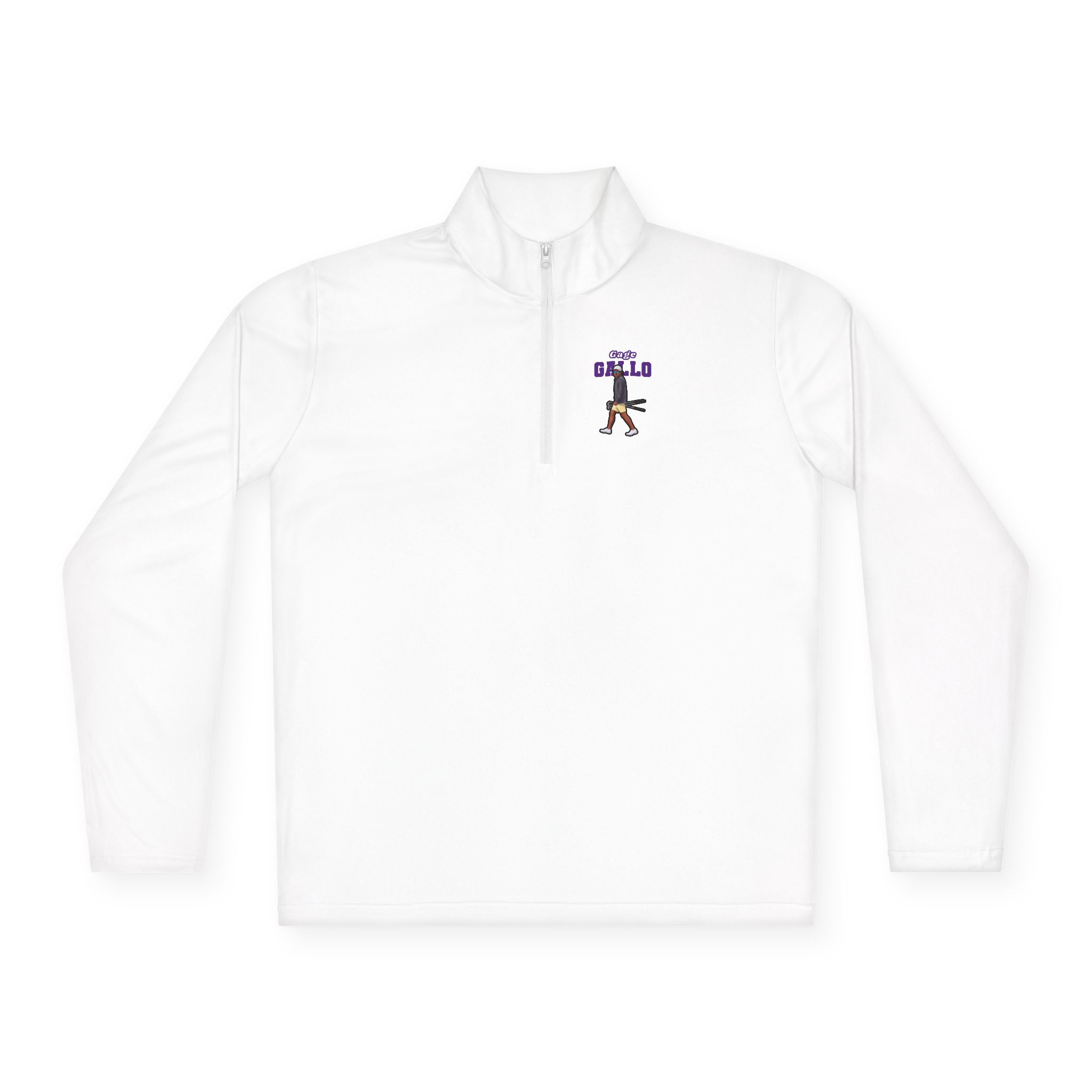 Q-Zip Pullover — character_name_arch in White
