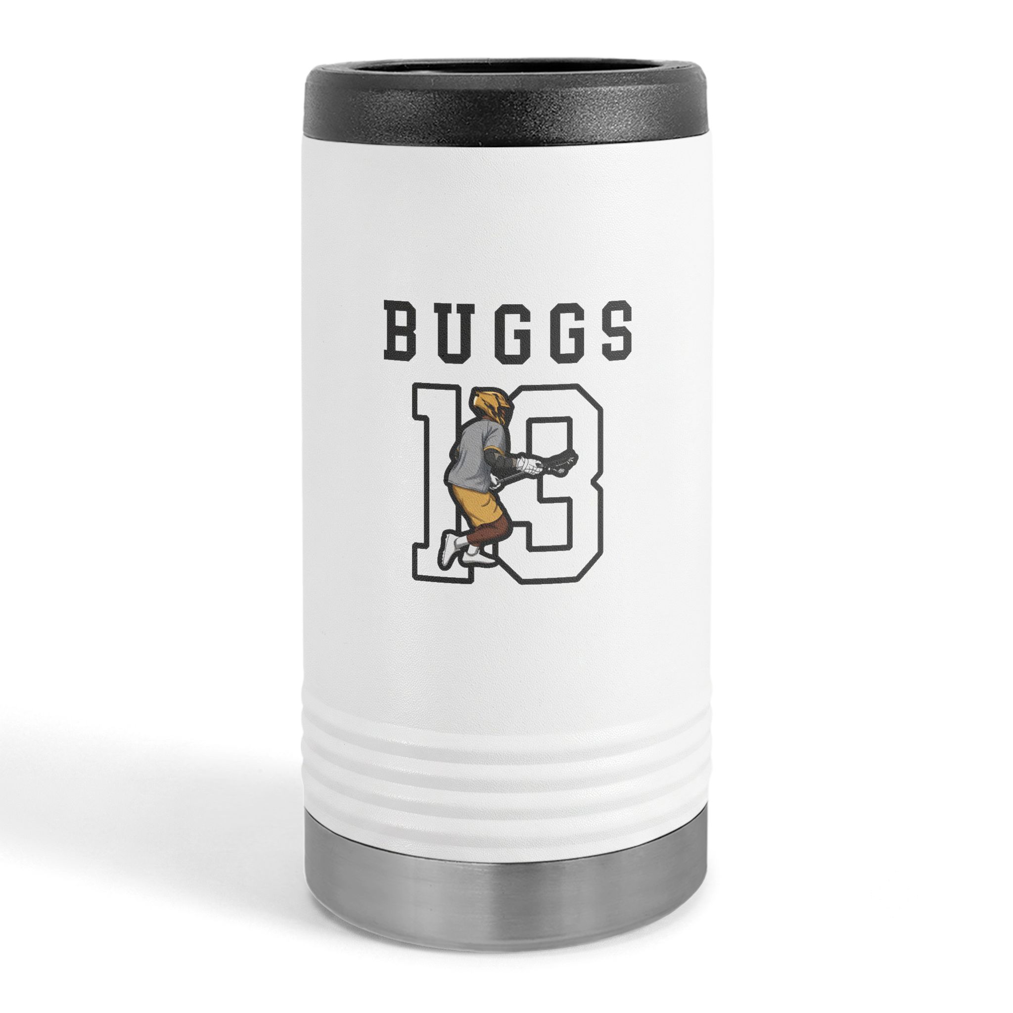 Slim Stainless Can Cooler — character_shirsey in White