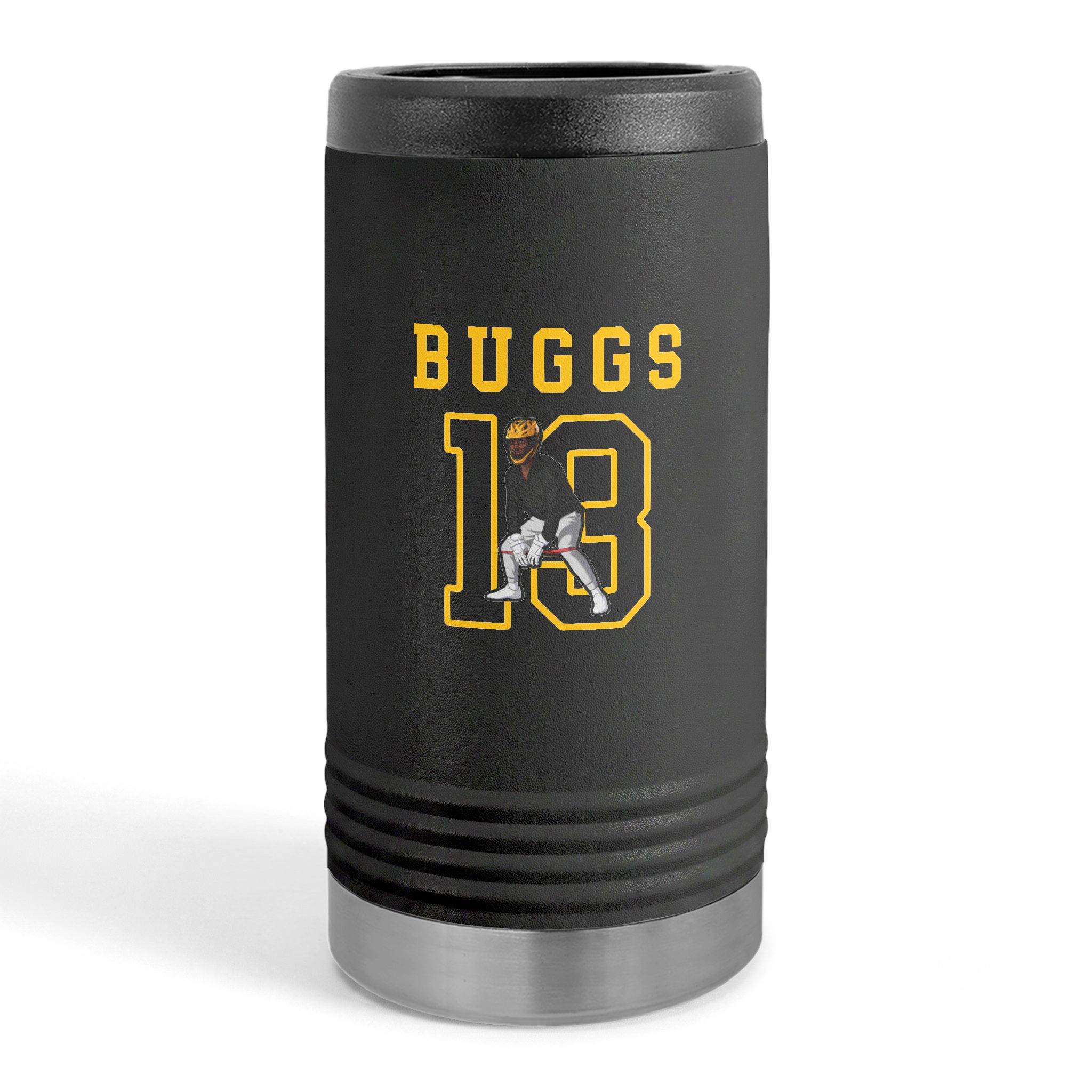 Slim Stainless Can Cooler — character_shirsey in Black
