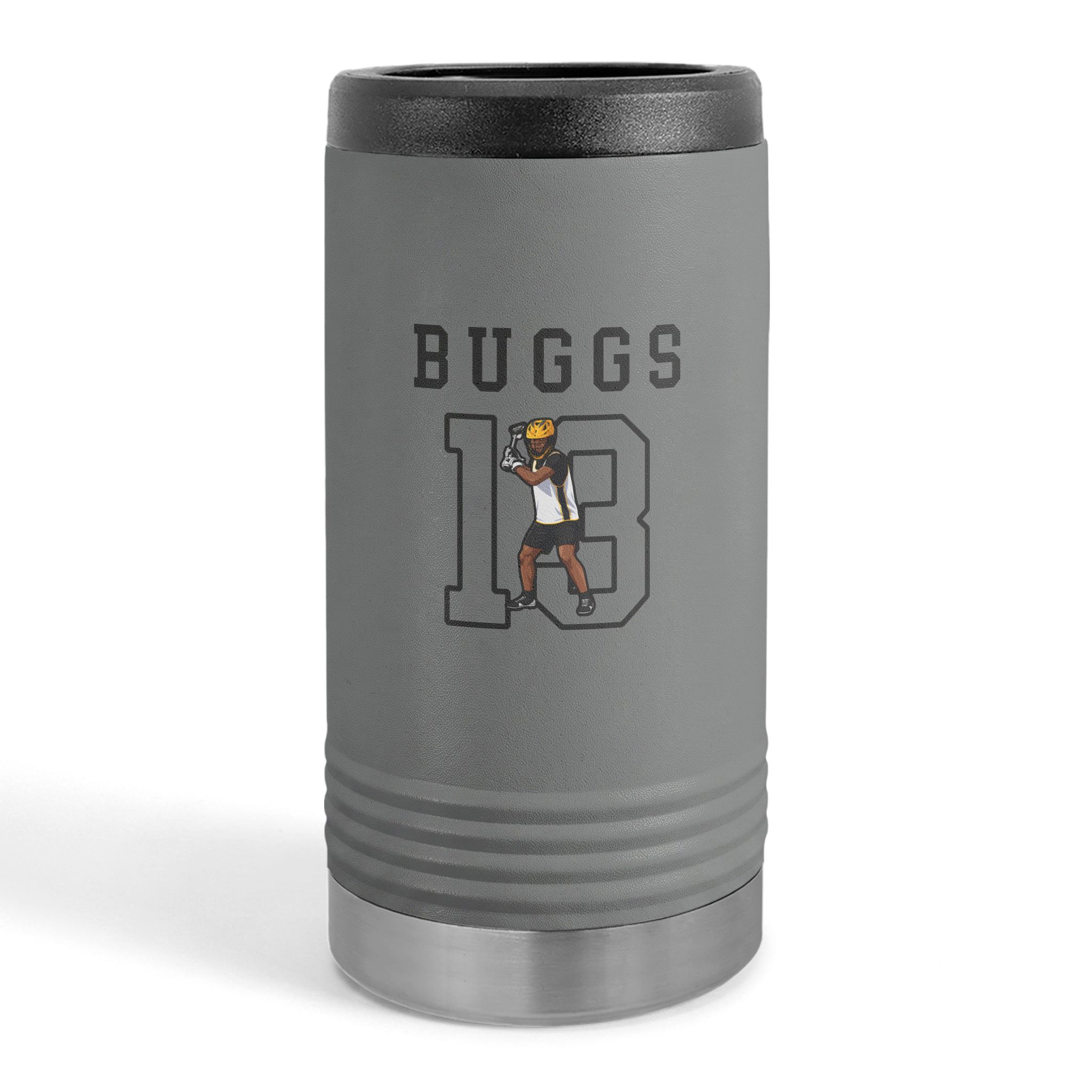 Slim Stainless Can Cooler — character_shirsey in Grey