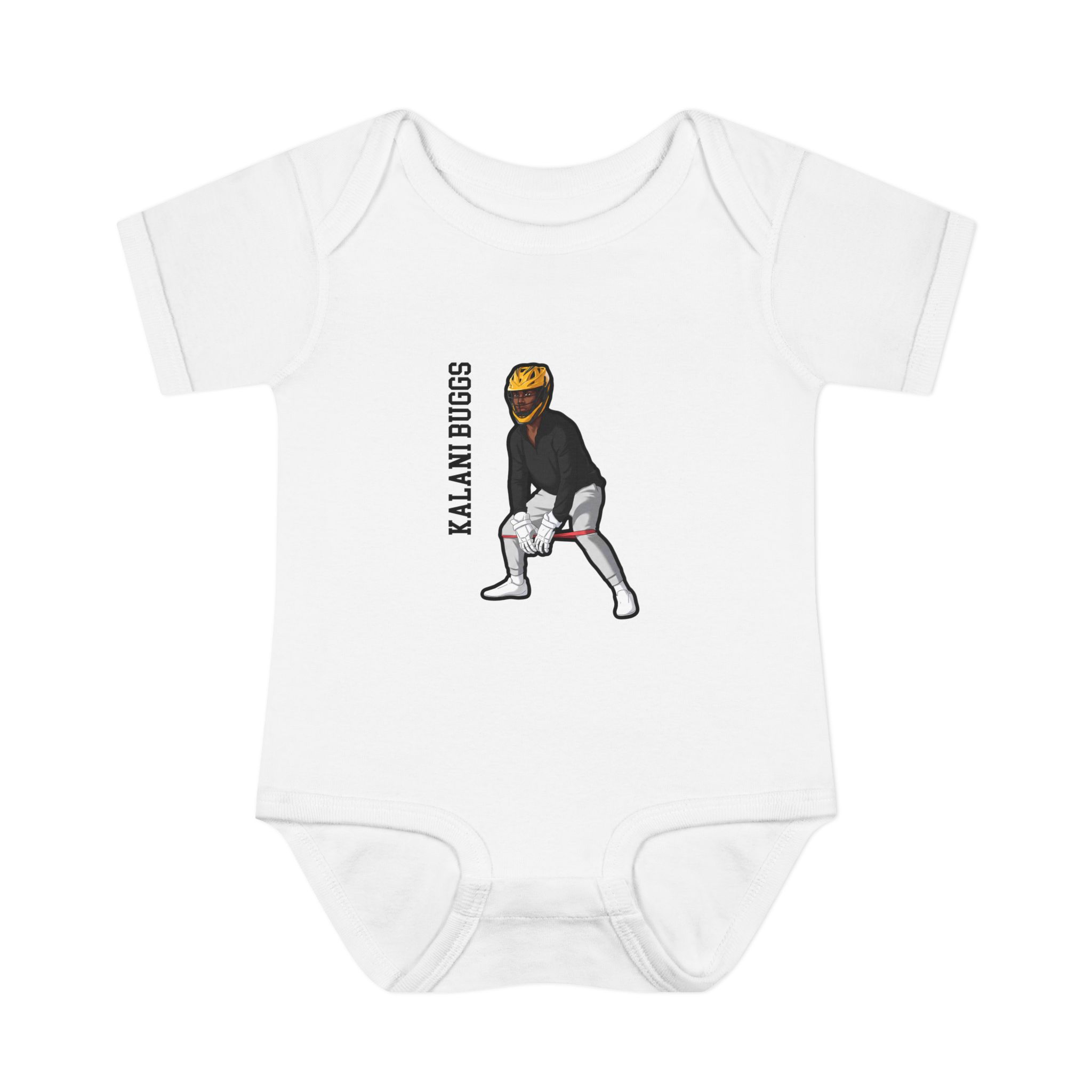 Baby Onesie — character_name_vertical in White