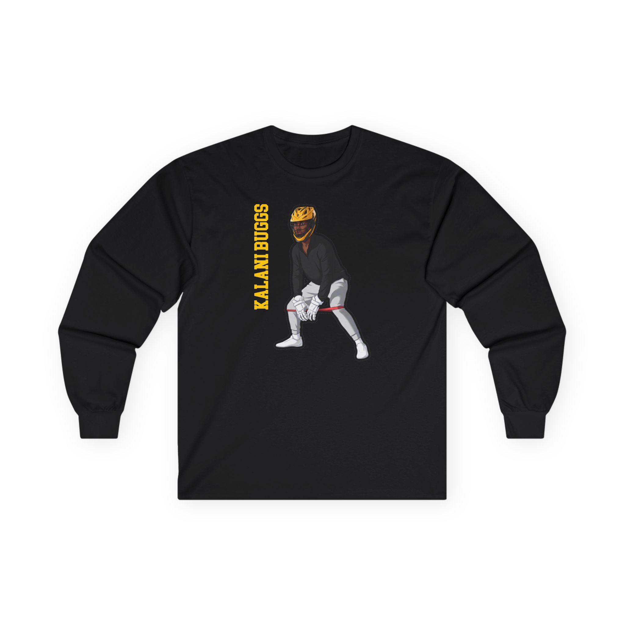 Long Sleeve Tee — character_name_vertical in Black