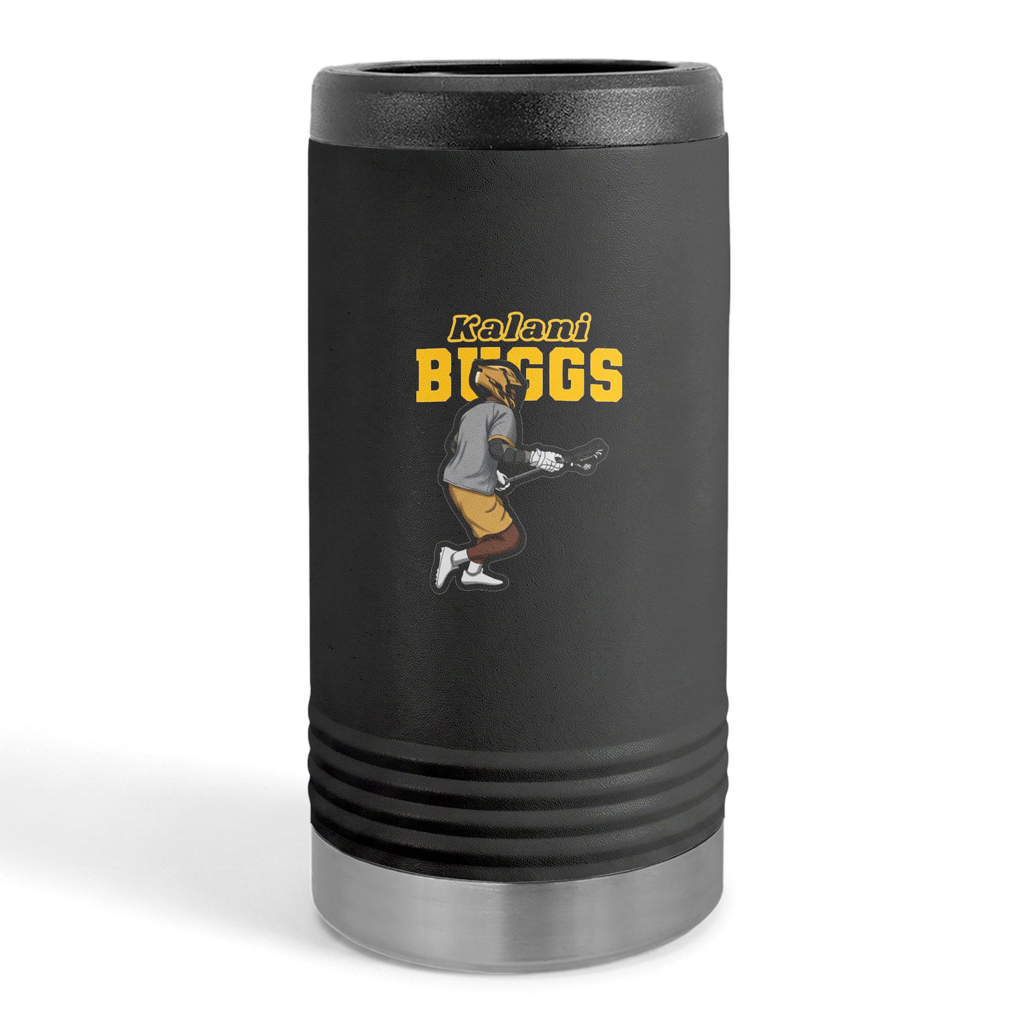 Slim Stainless Can Cooler — character_name_arch in Black
