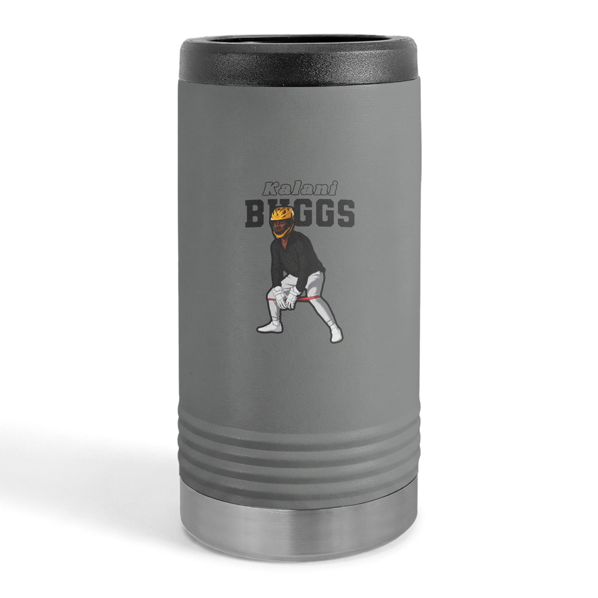 Slim Stainless Can Cooler — character_name_arch in Grey