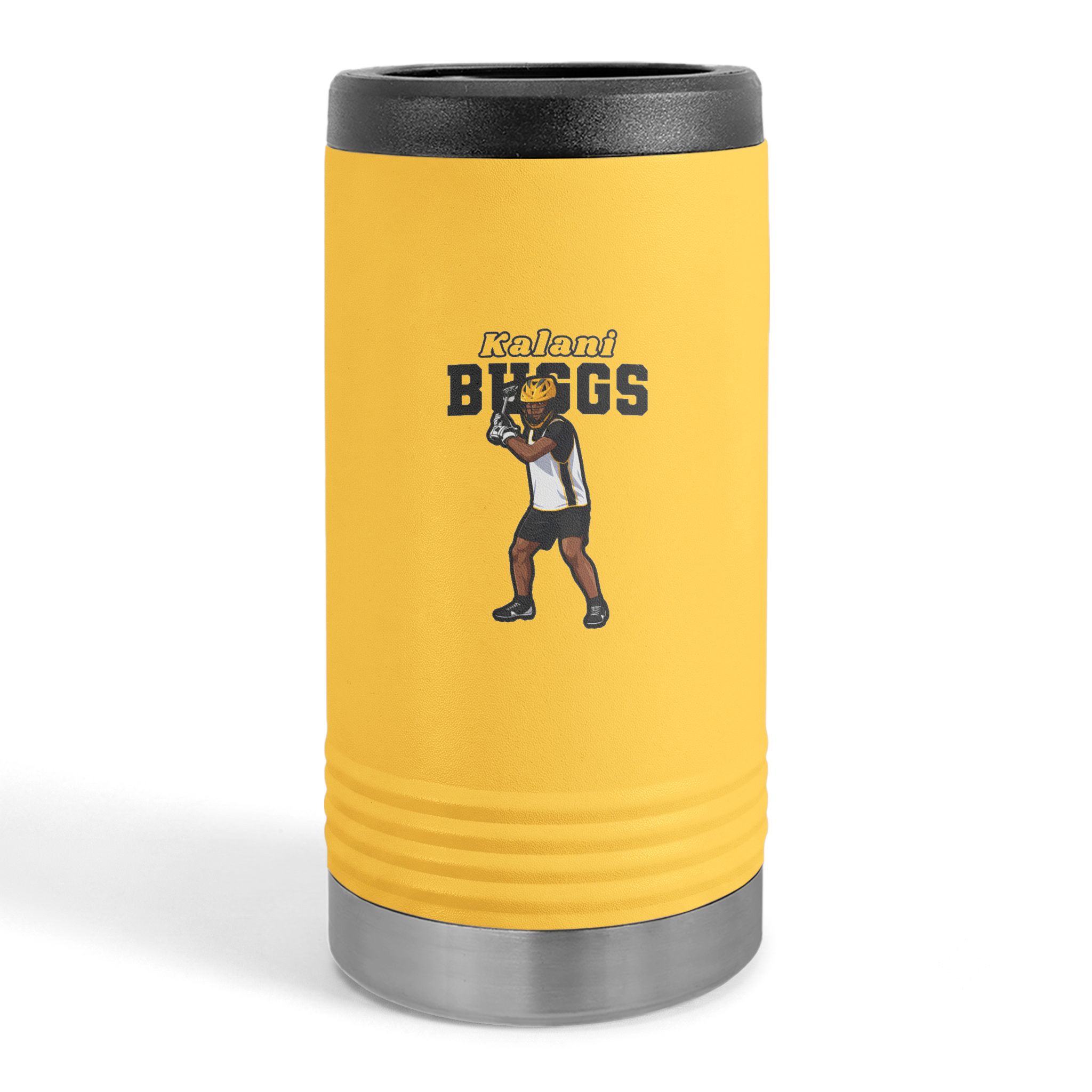 Slim Stainless Can Cooler — character_name_arch in Yellow