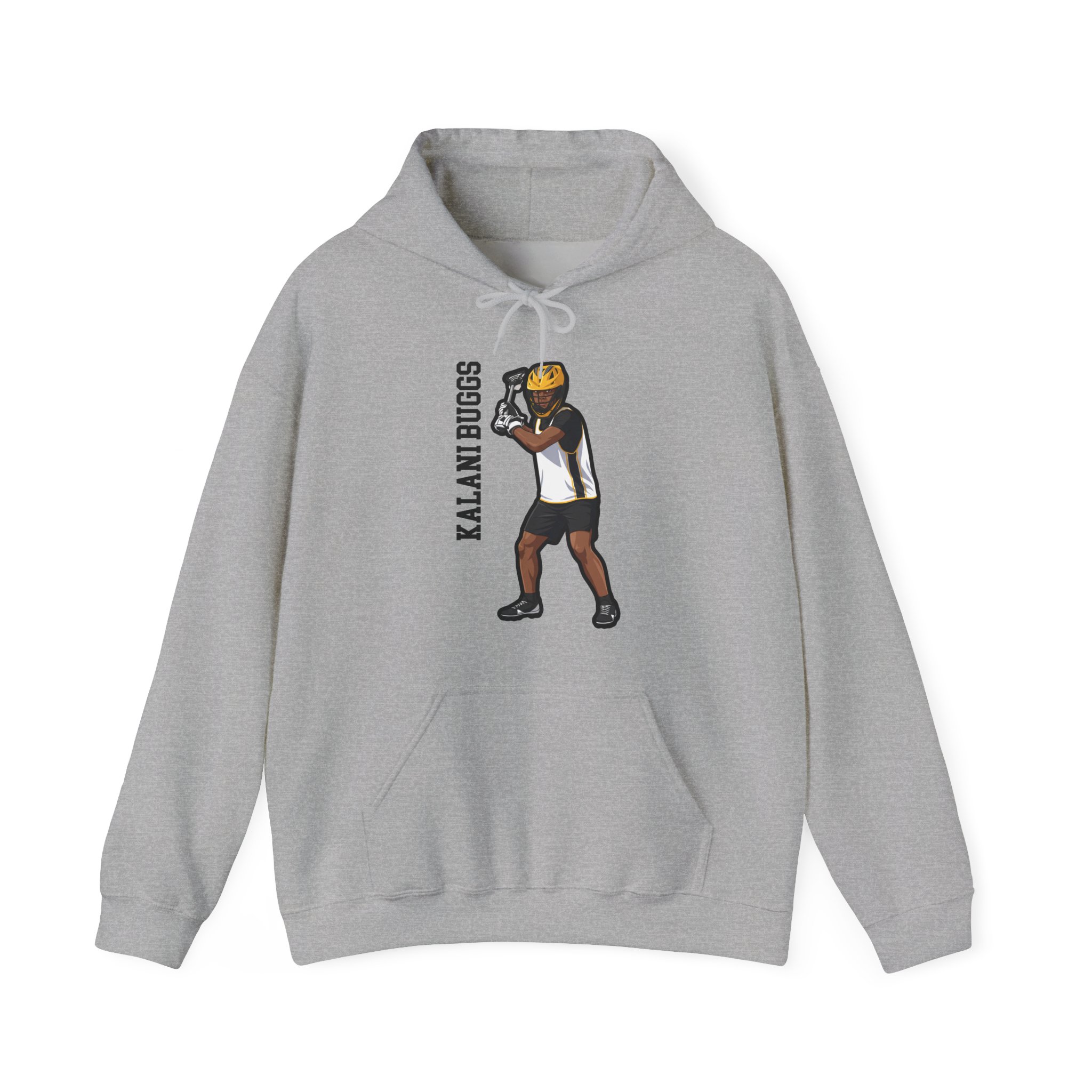 Hoodie — character_name_vertical in Grey