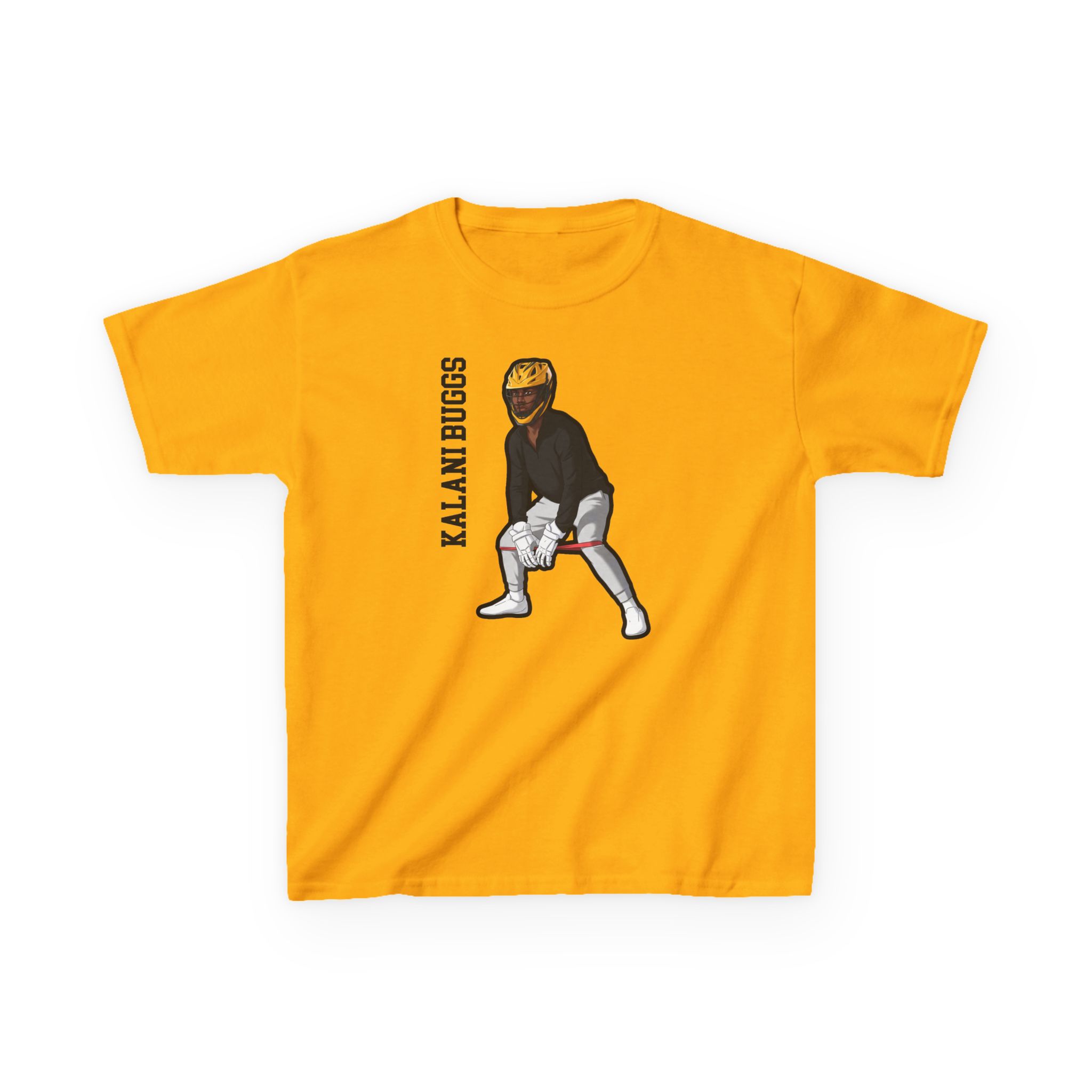 Youth Tee — character_name_vertical in Gold
