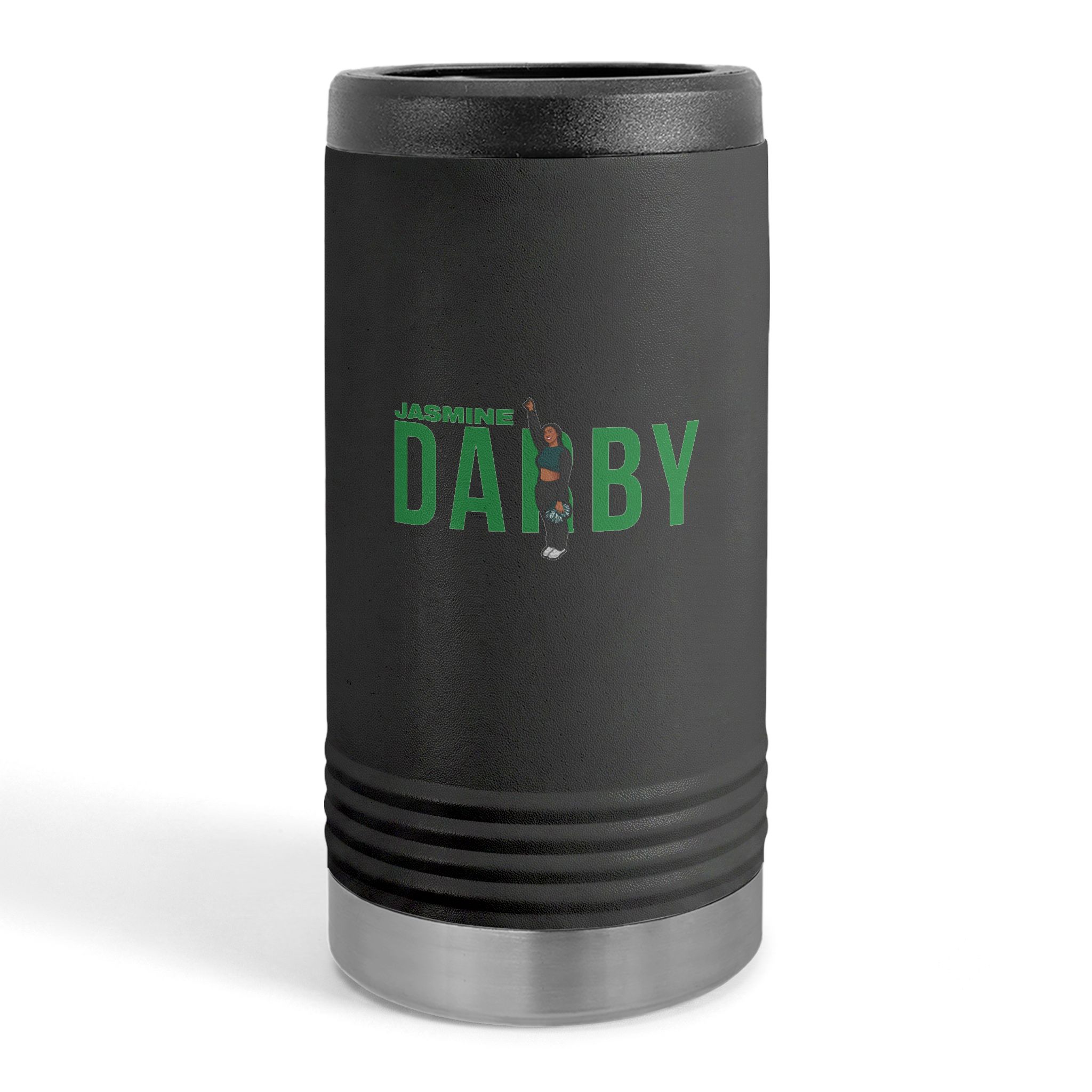 Slim Stainless Can Cooler — character_player_name in Black