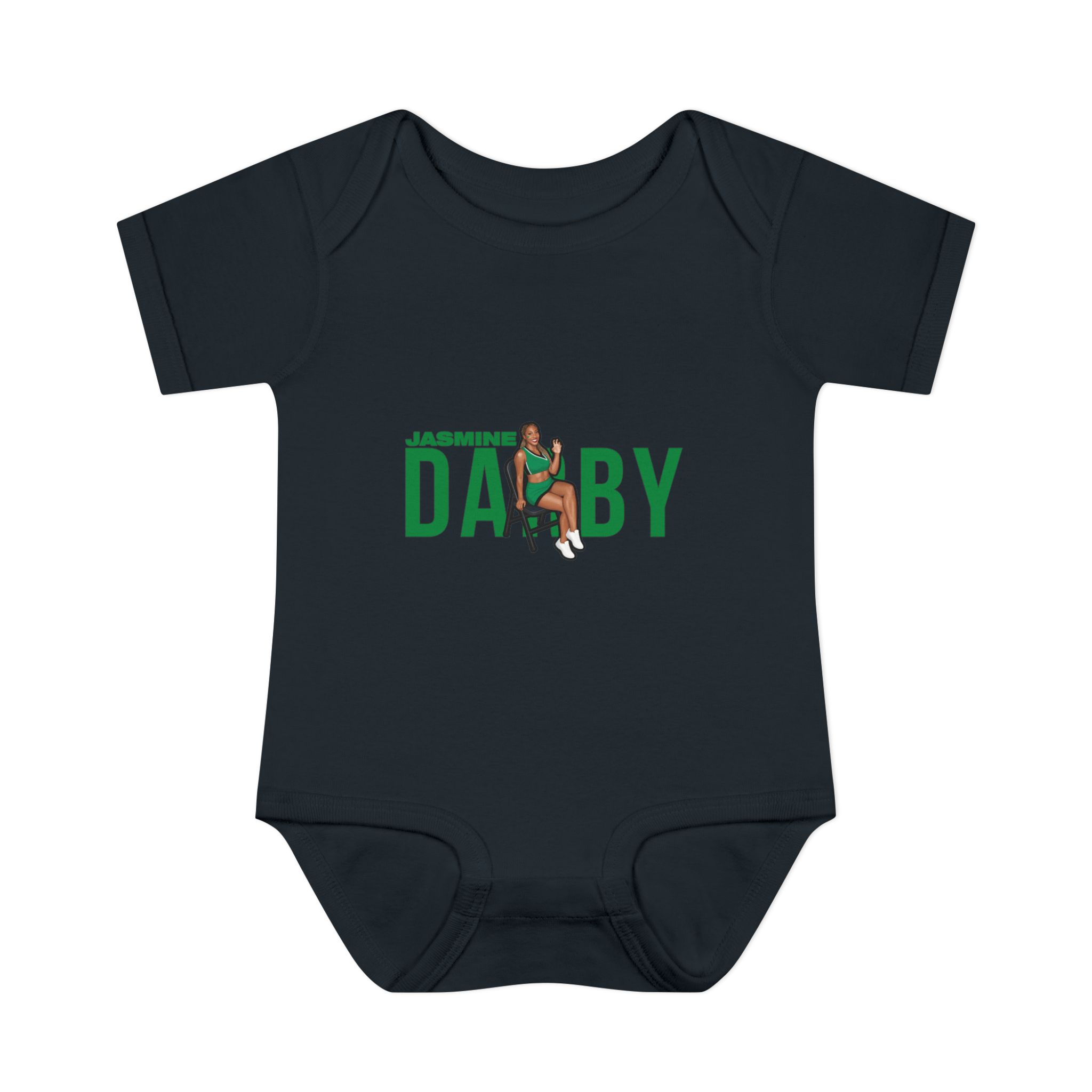 Baby Onesie — character_player_name in Black