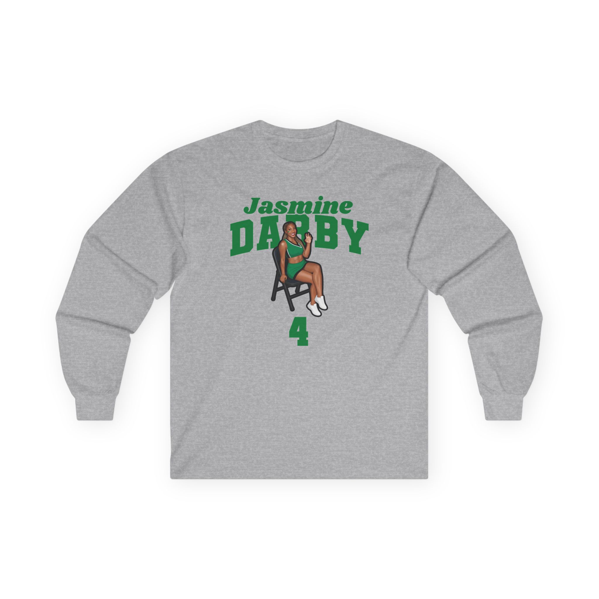 Long Sleeve Tee — character_signature_arch in Grey