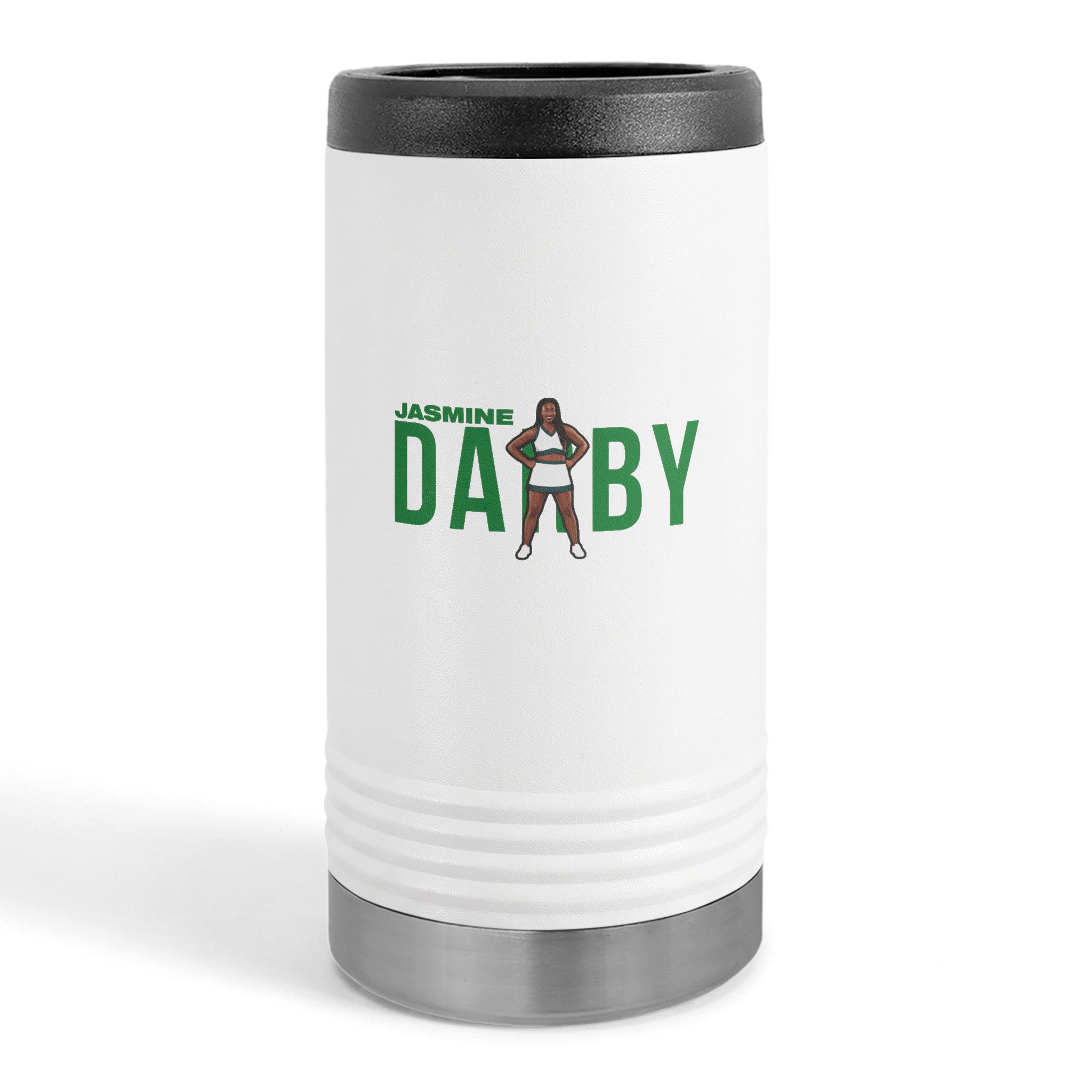 Slim Stainless Can Cooler — character_player_name in White
