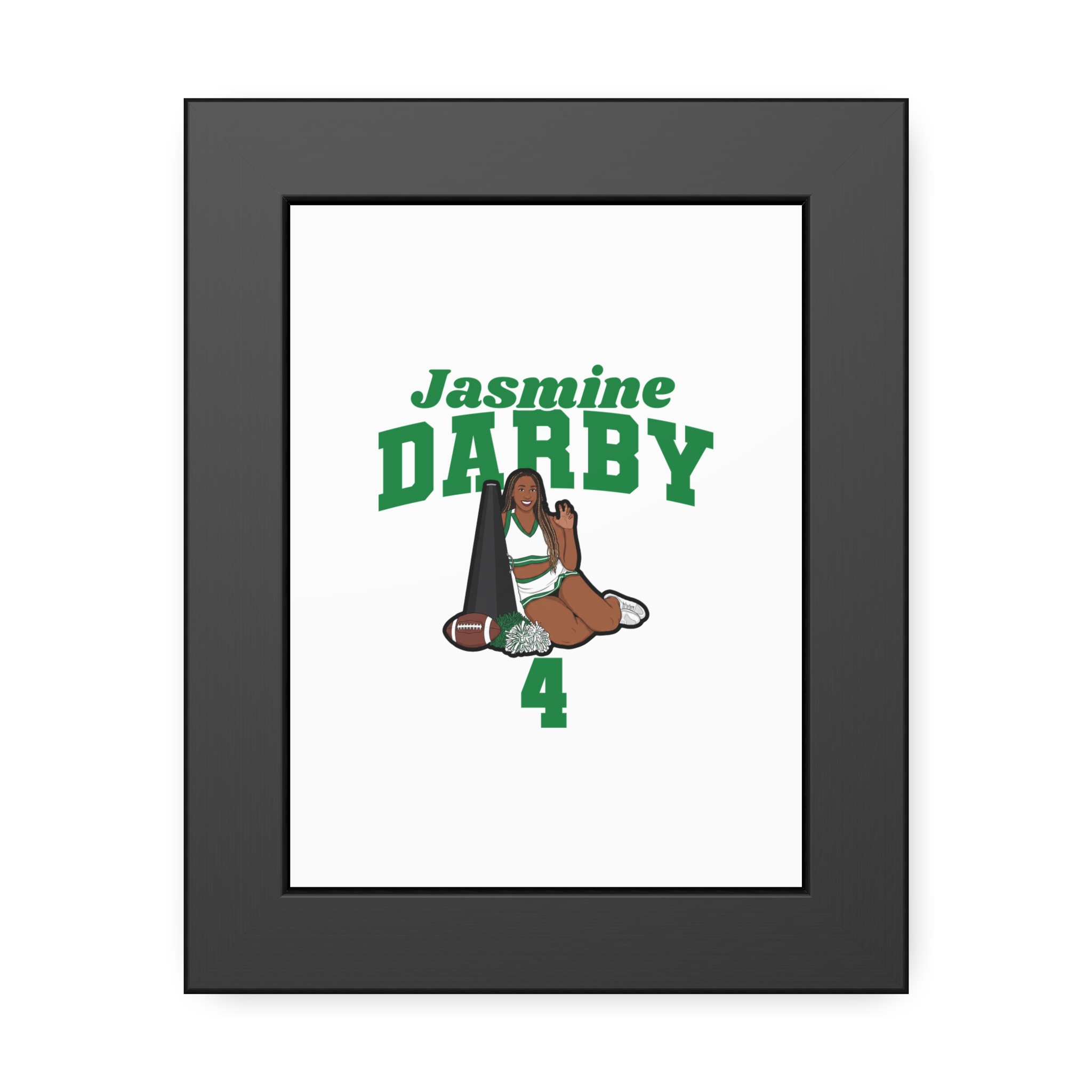 Framed Poster — character_signature_arch in Black