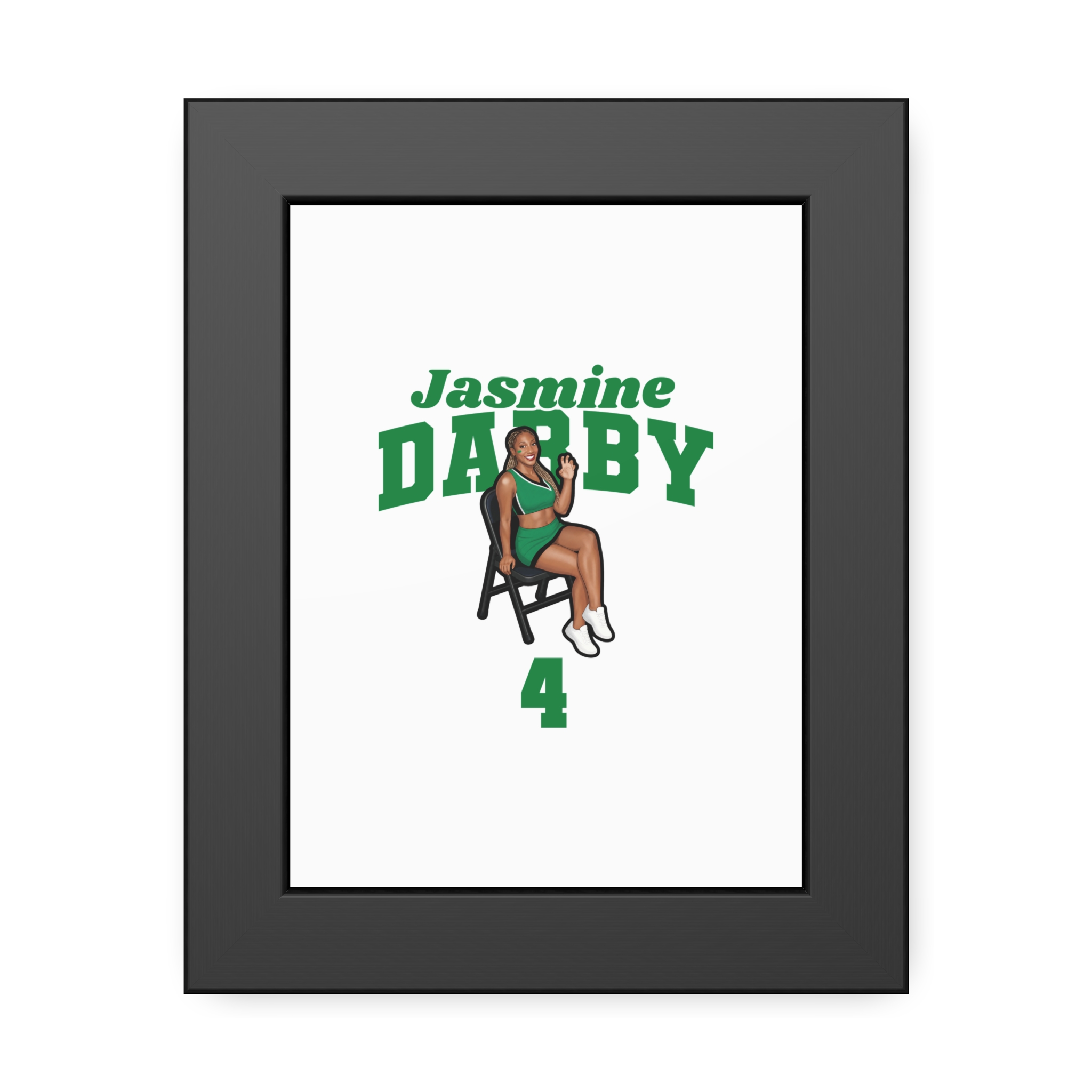 Framed Poster — character_signature_arch in Black