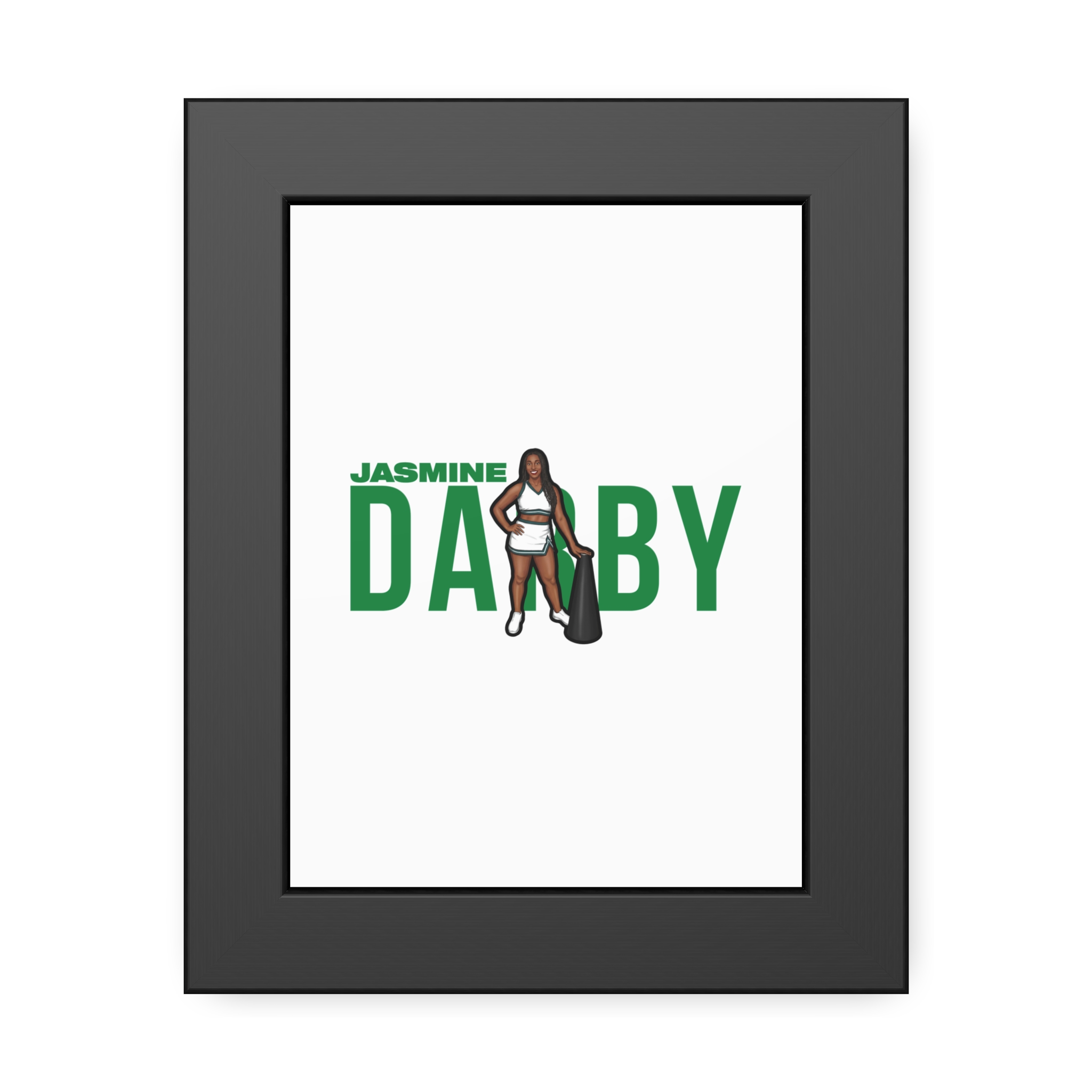 Framed Poster — character_player_name in Black