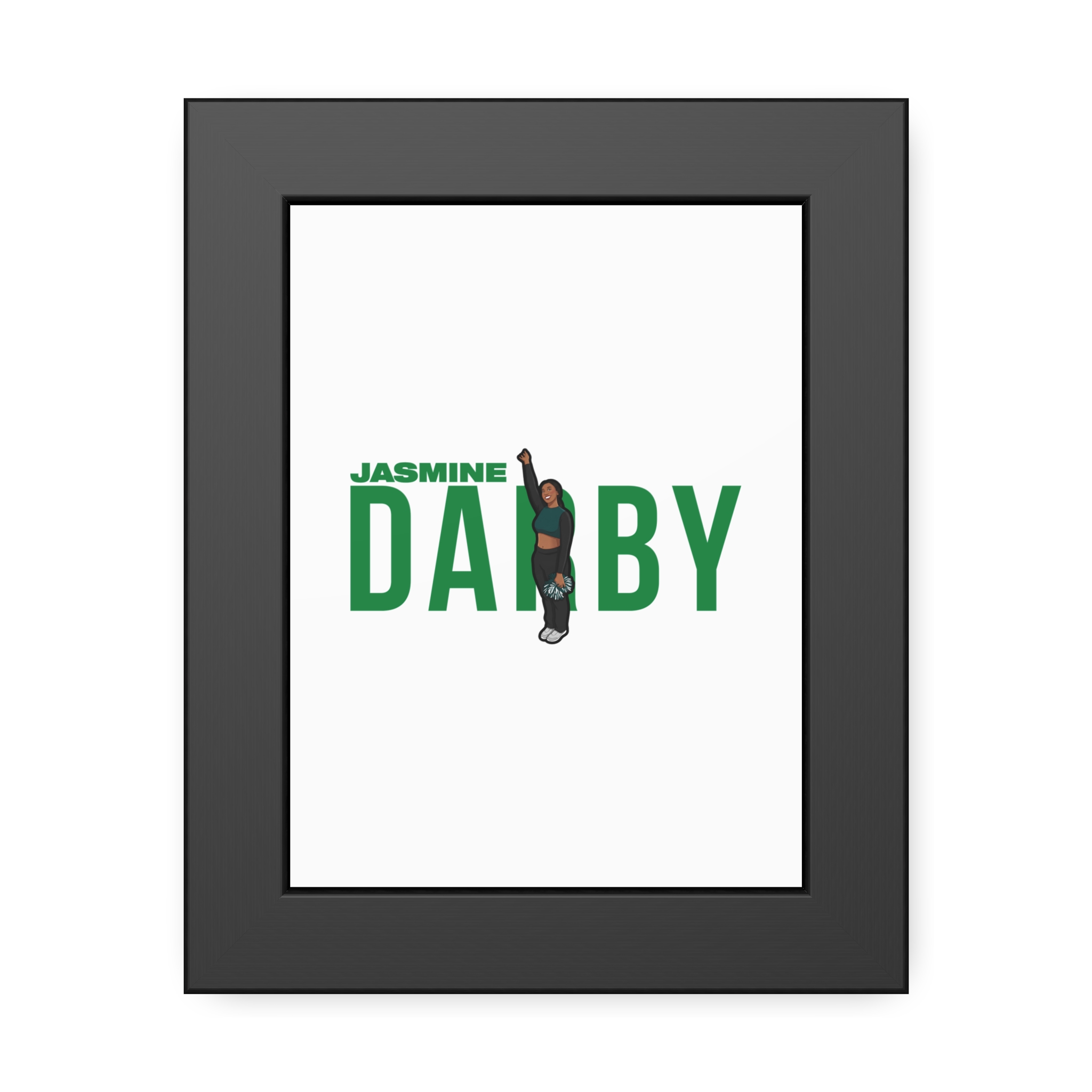 Framed Poster — character_player_name in Black