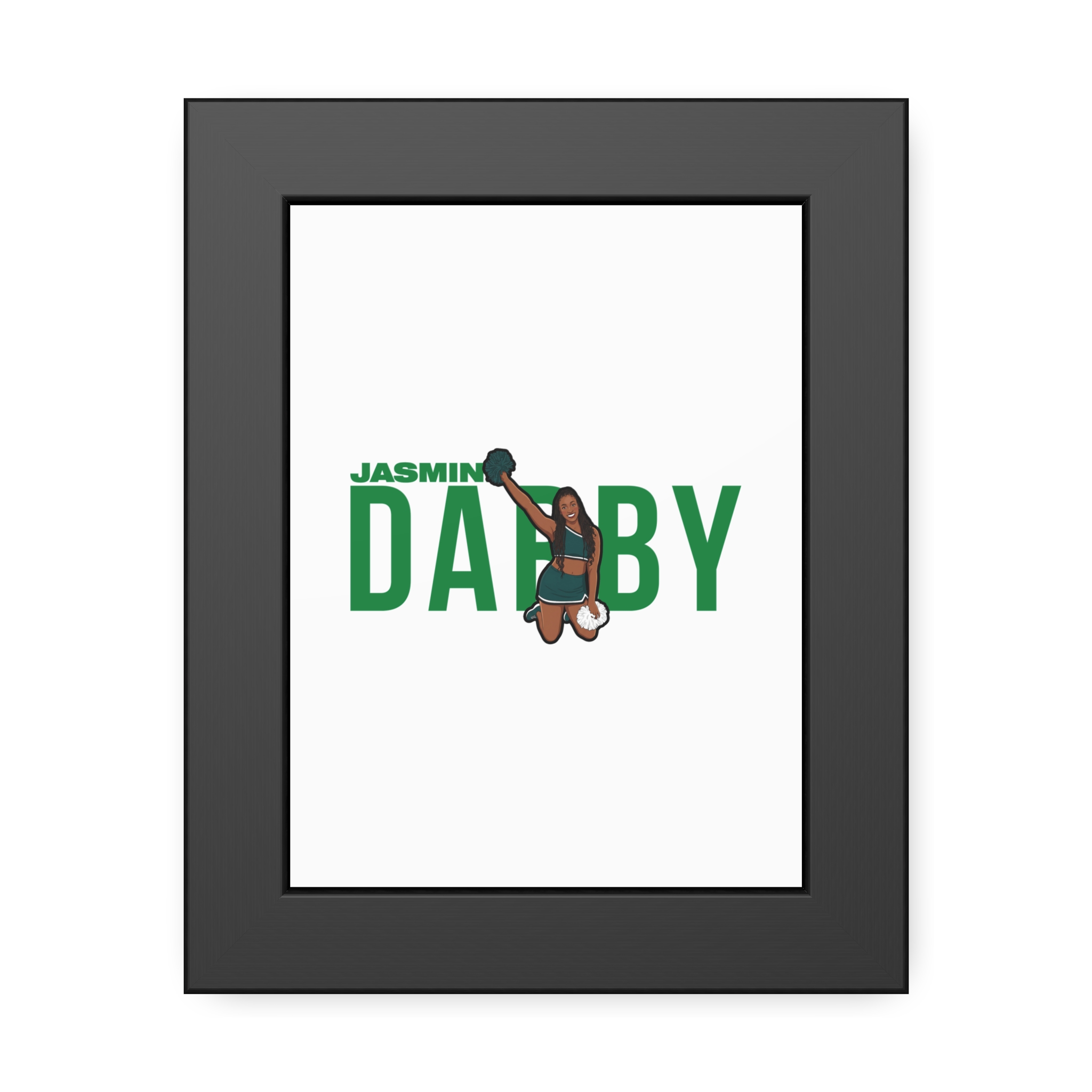 Framed Poster — character_player_name in Black
