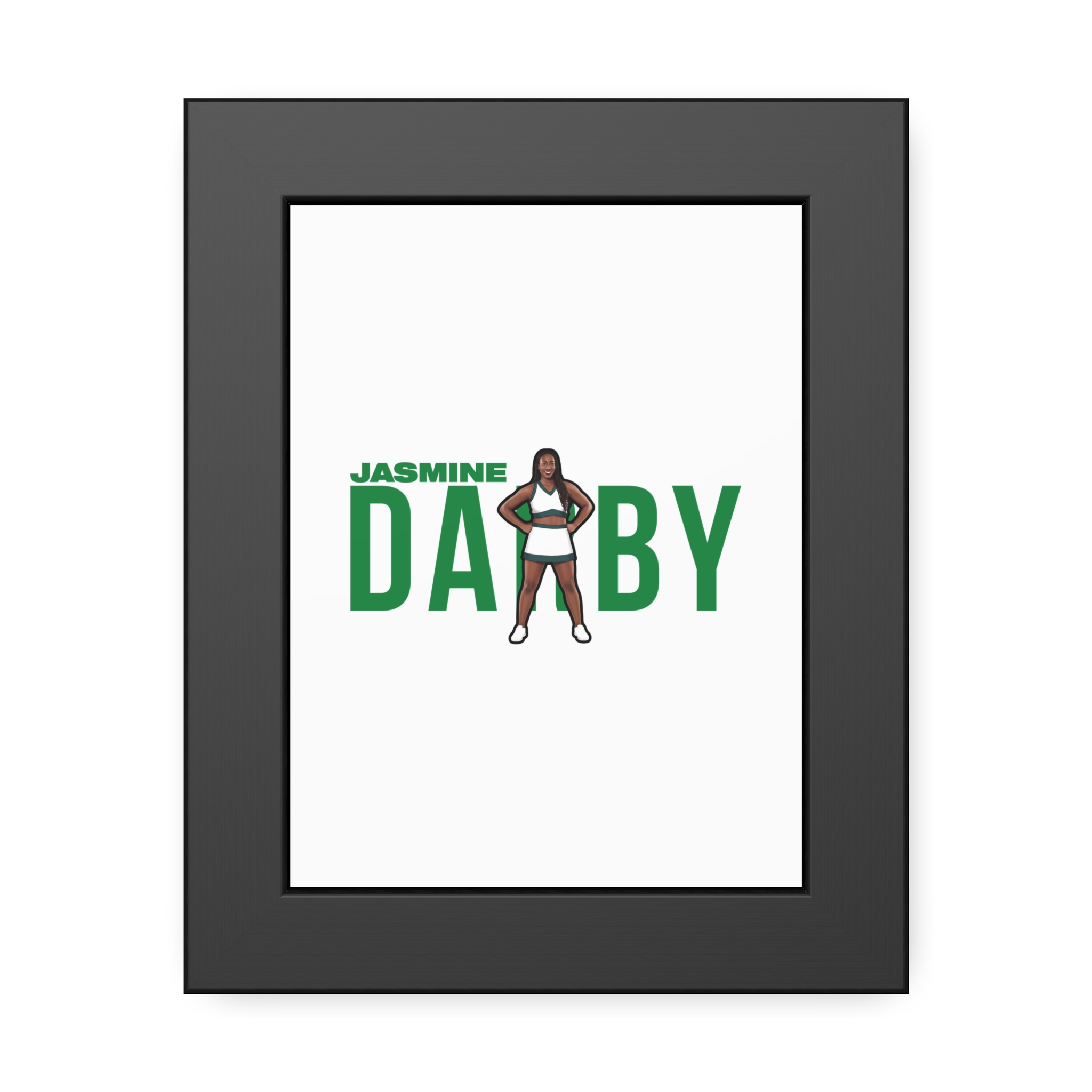 Framed Poster — character_player_name in Black