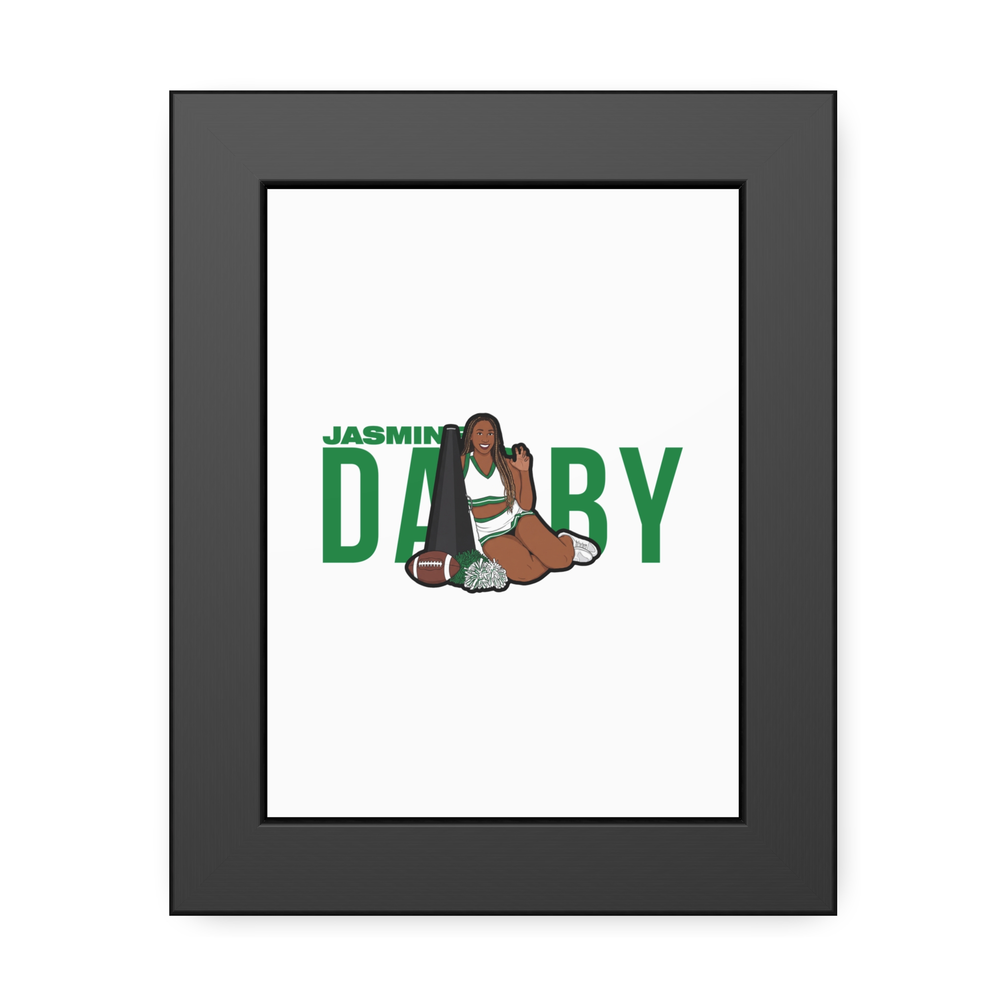 Framed Poster — character_player_name in Black