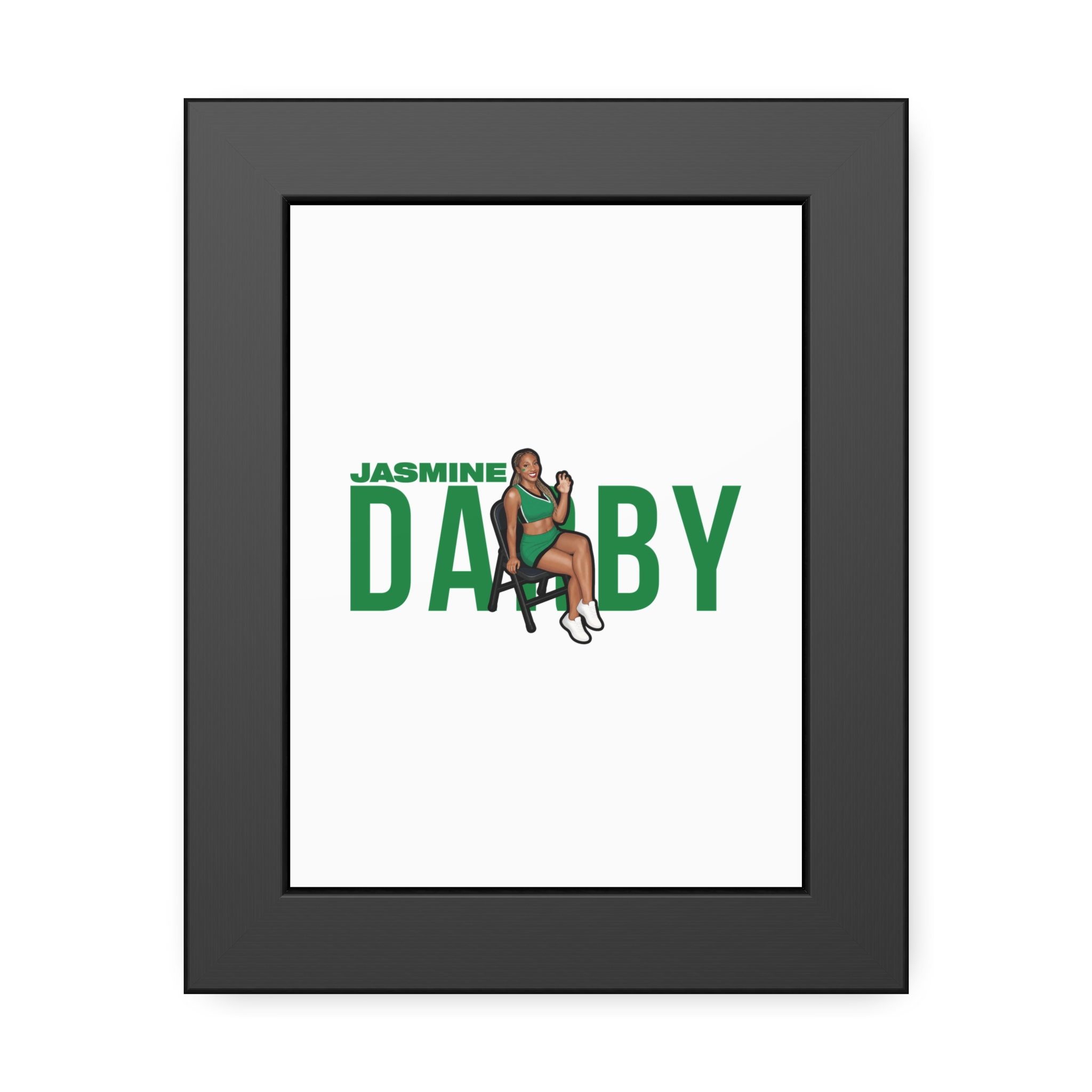 Framed Poster — character_player_name in Black