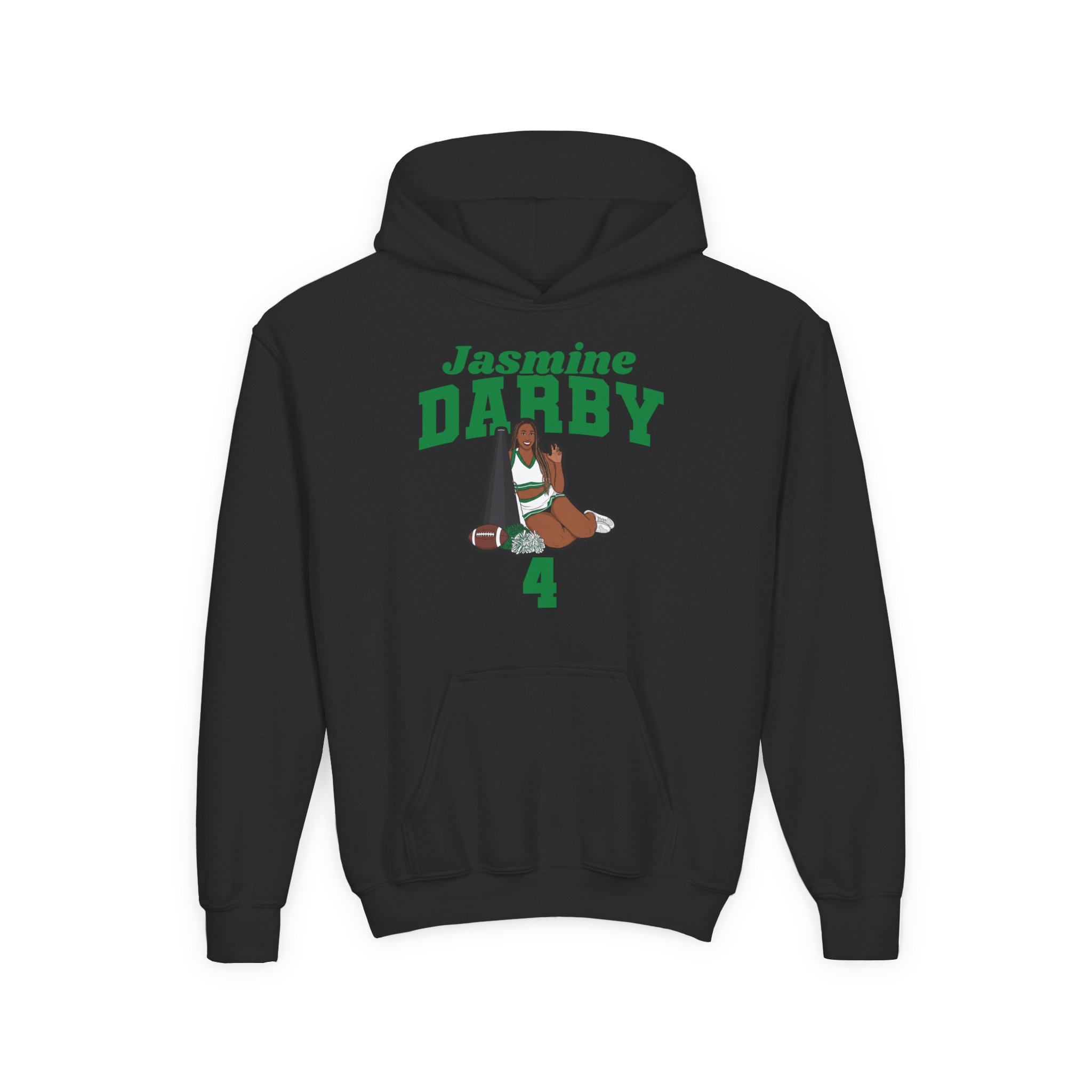 Youth Hoodie — character_signature_arch in Black