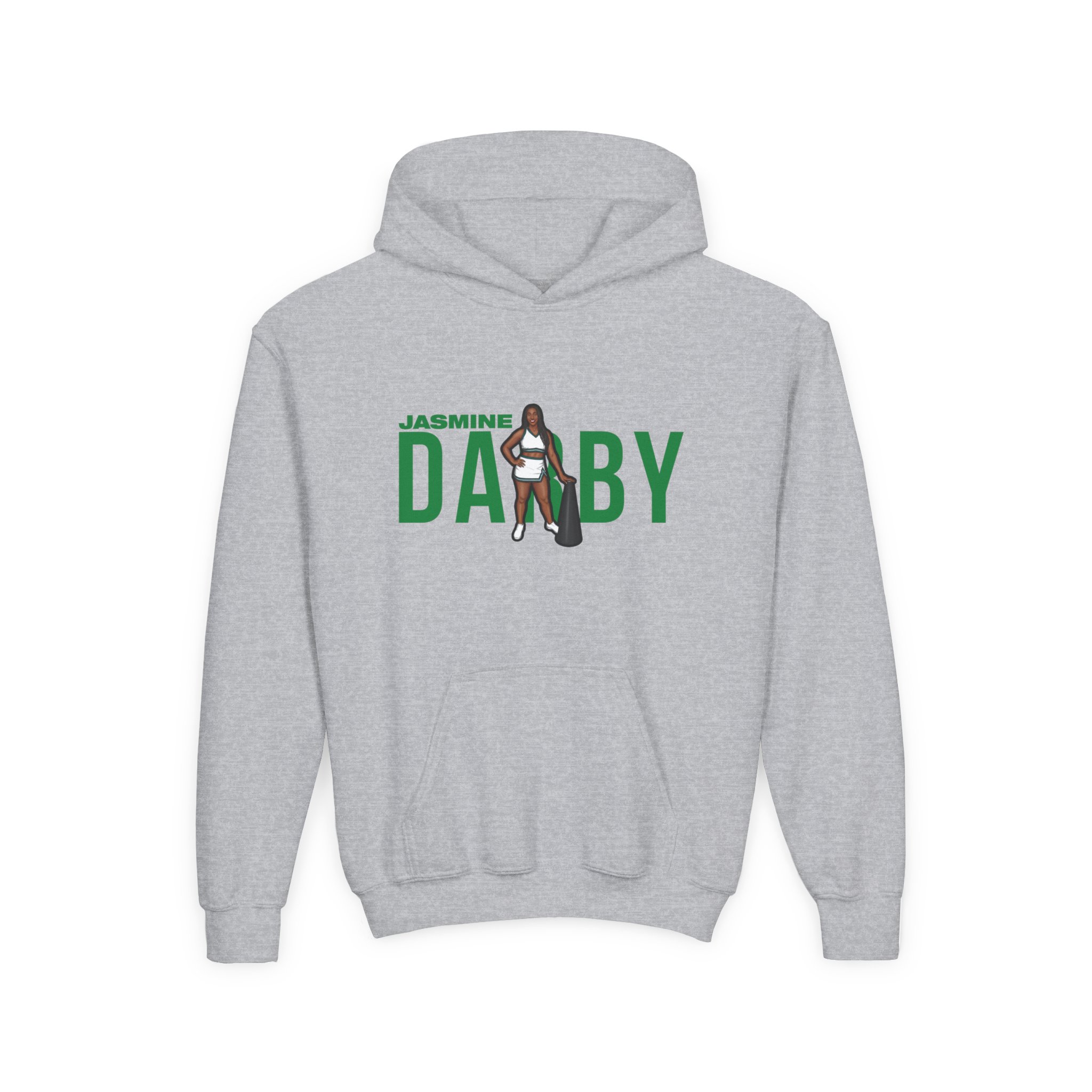 Youth Hoodie — character_player_name in Grey