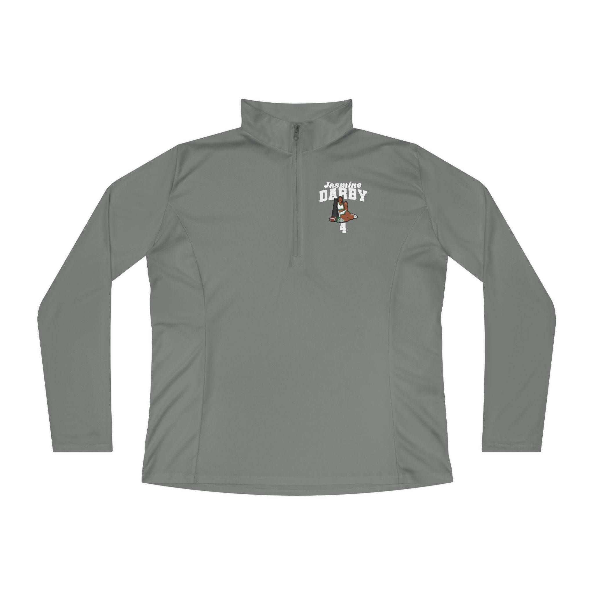 Women's Q-Zip Pullover — character_signature_arch in Grey