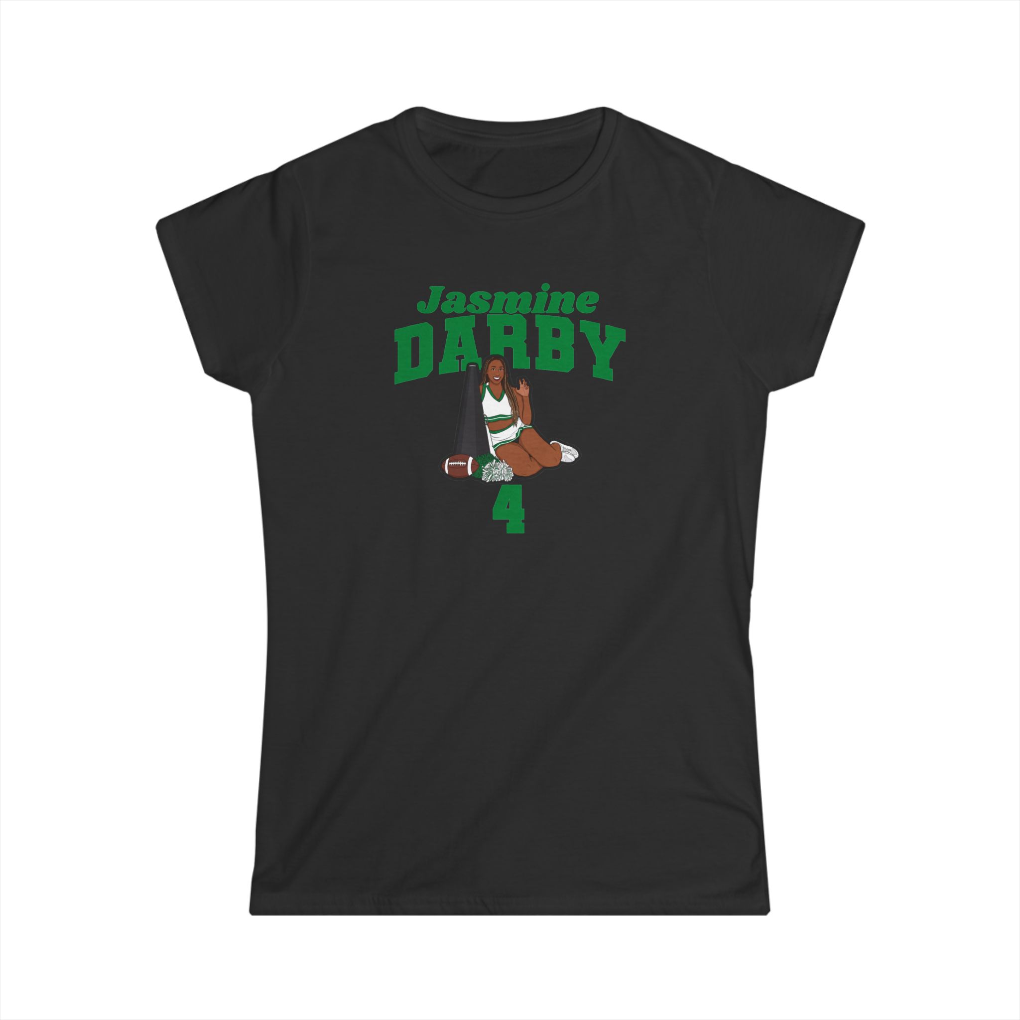 Women's Softstyle Tee — character_signature_arch in Black
