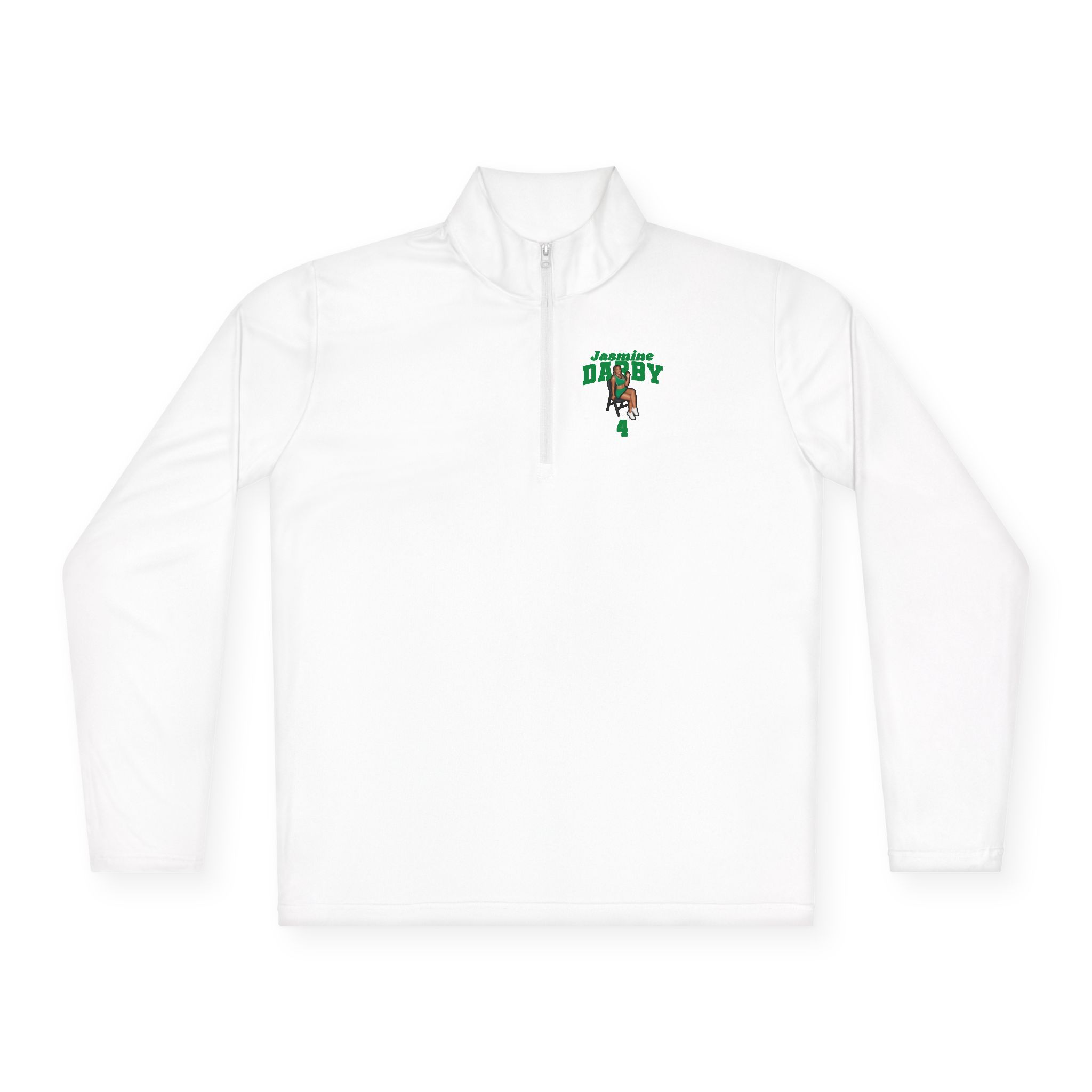 Q-Zip Pullover — character_signature_arch in White