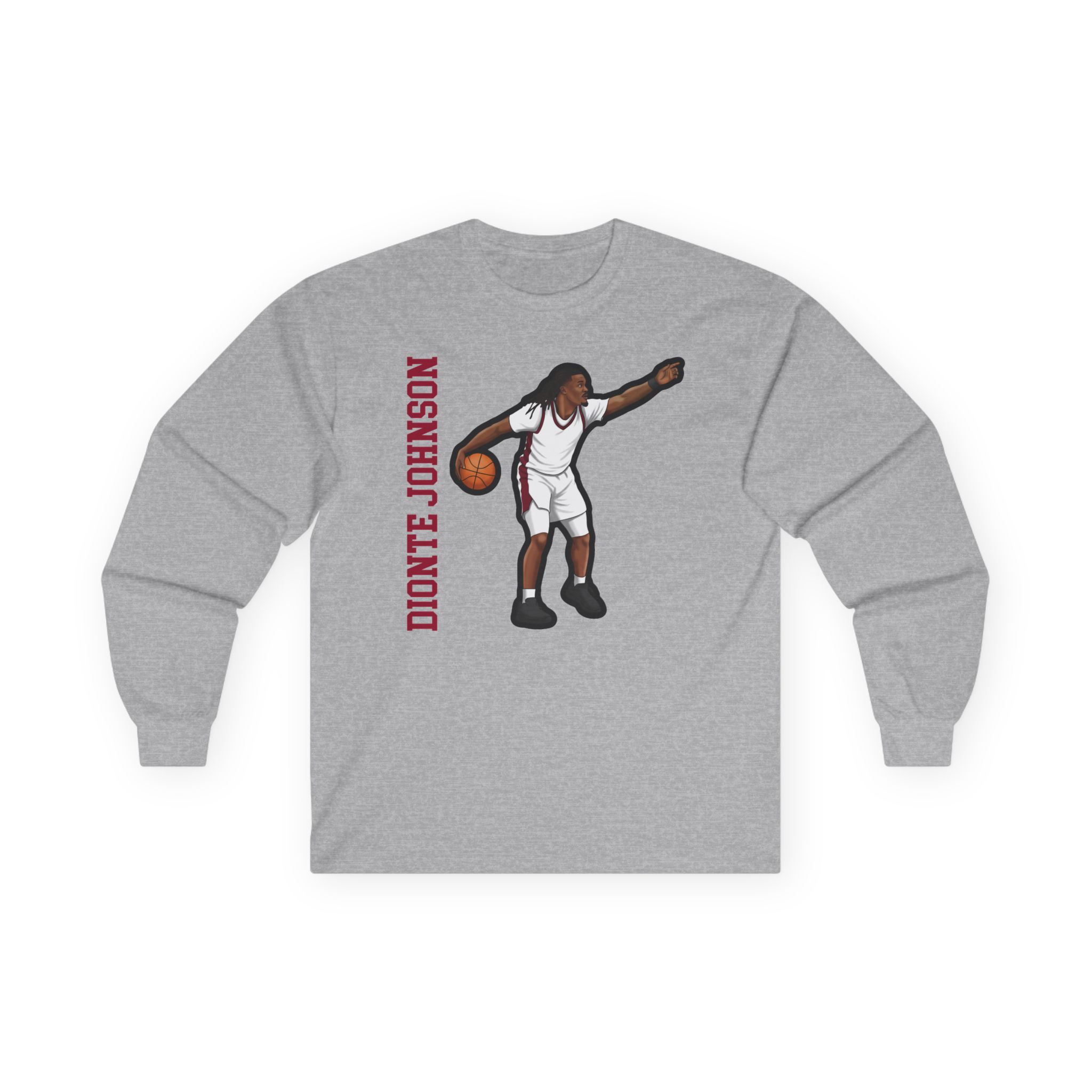 Long Sleeve Tee — character_name_vertical in Grey