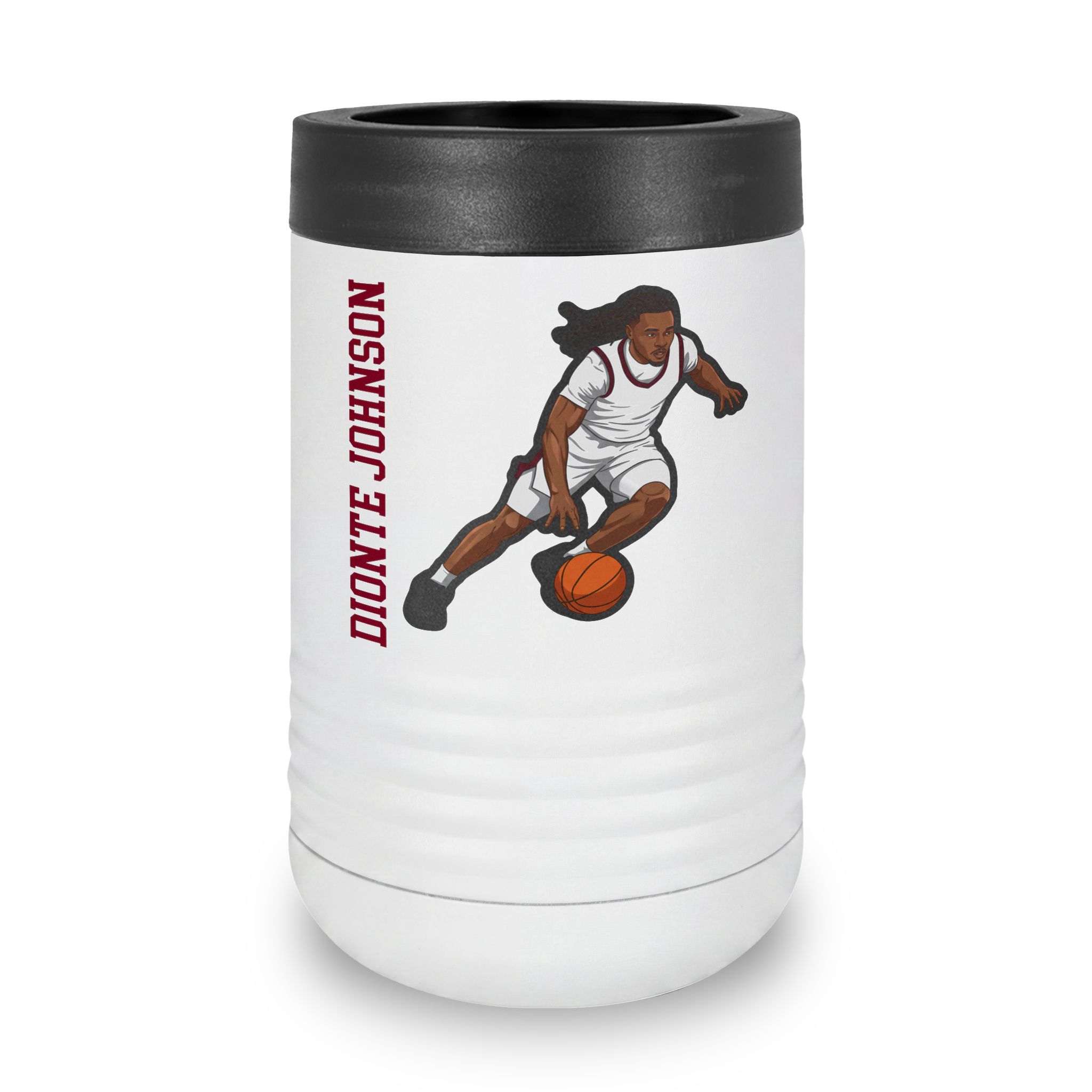 Stainless Can Cooler — character_name_vertical in White