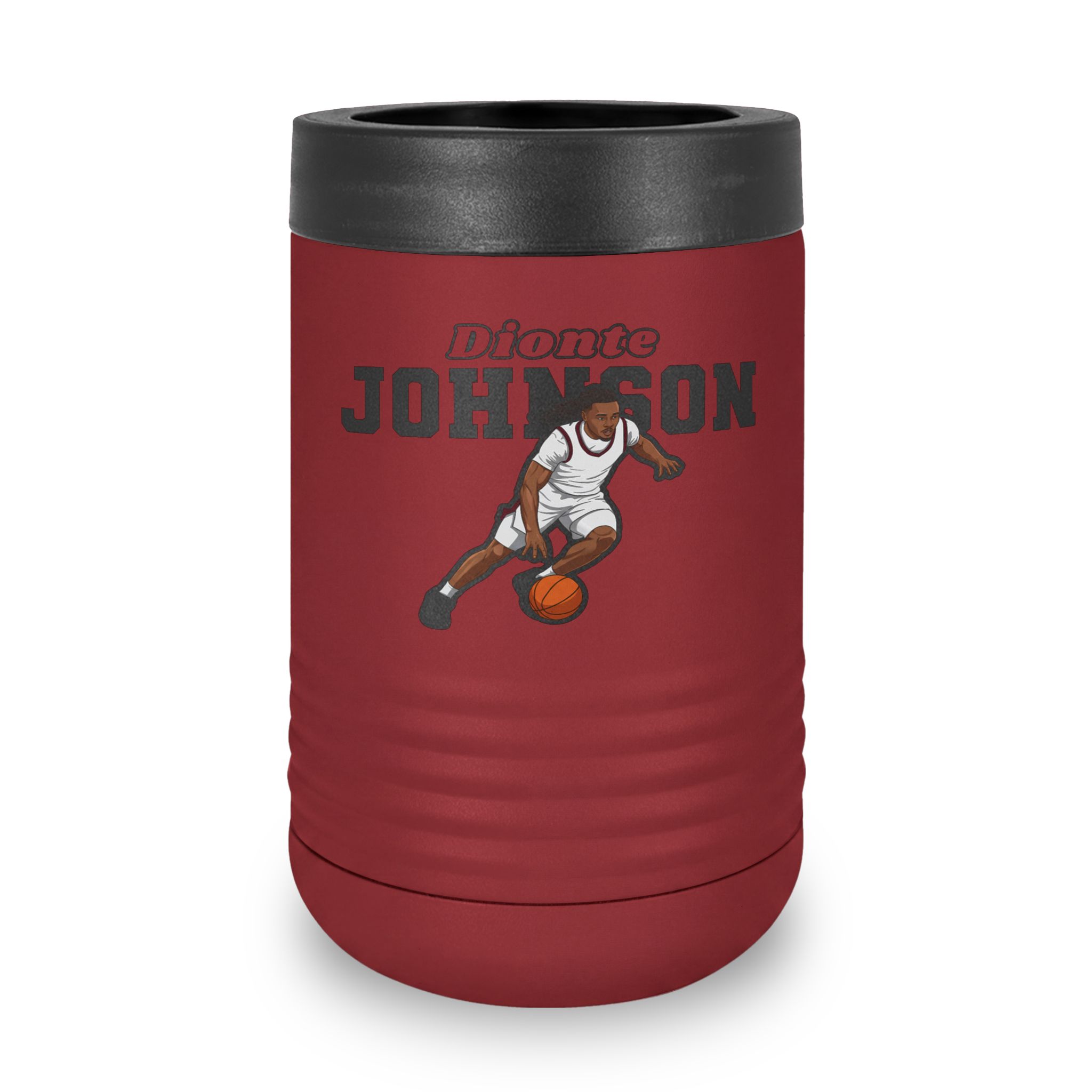 Stainless Can Cooler — character_name_arch in Maroon