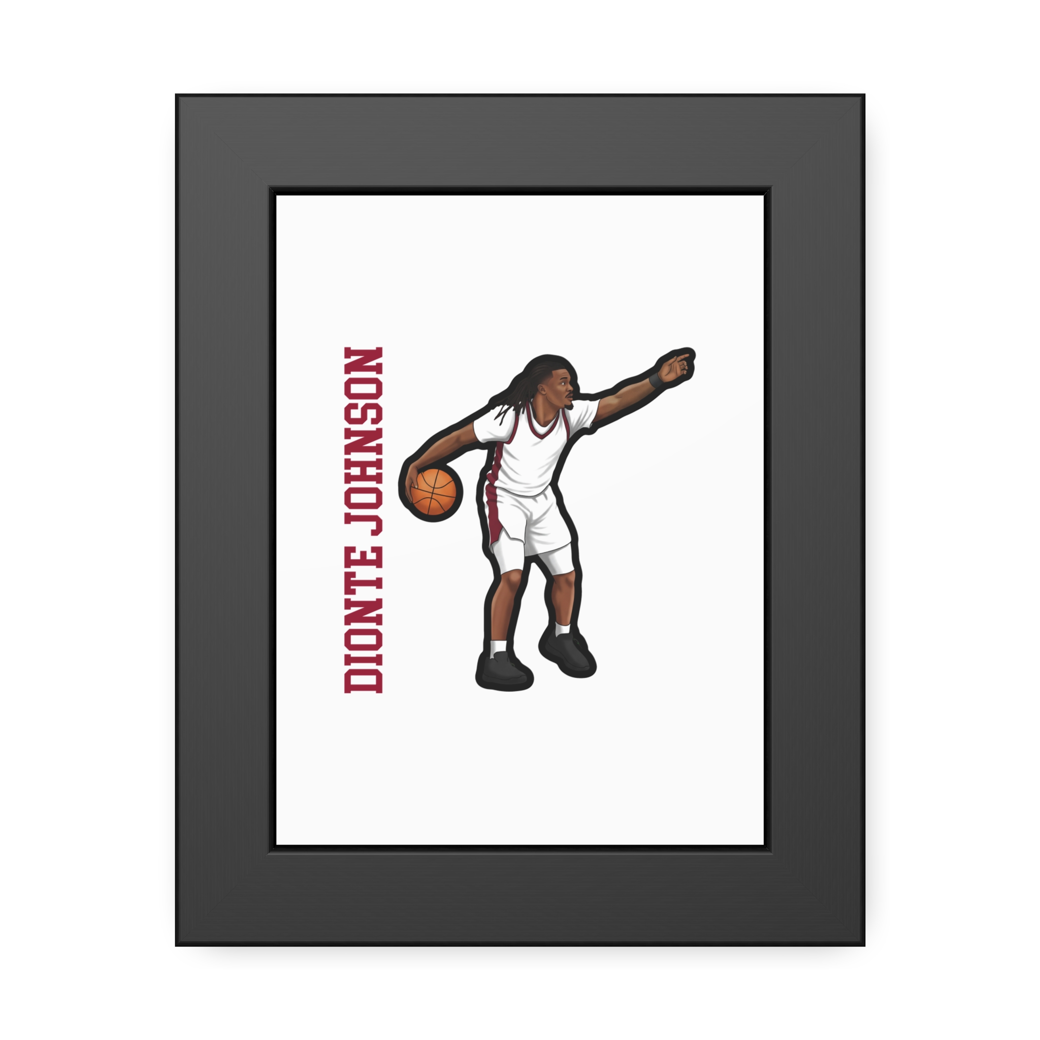 Framed Poster — character_name_vertical in Black