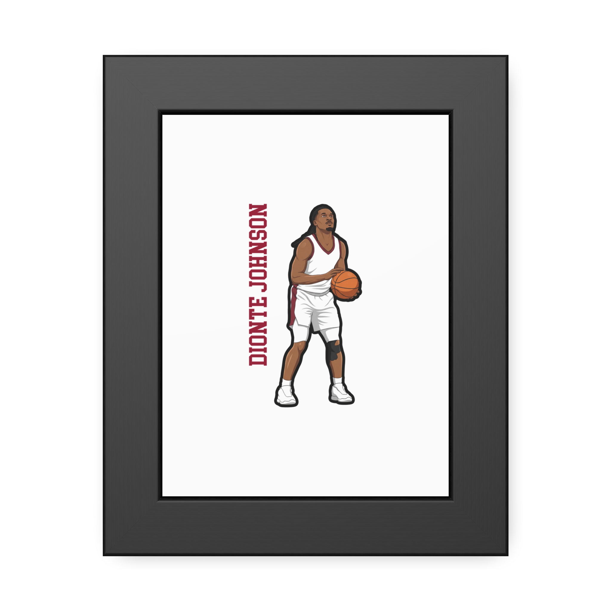 Framed Poster — character_name_vertical in Black